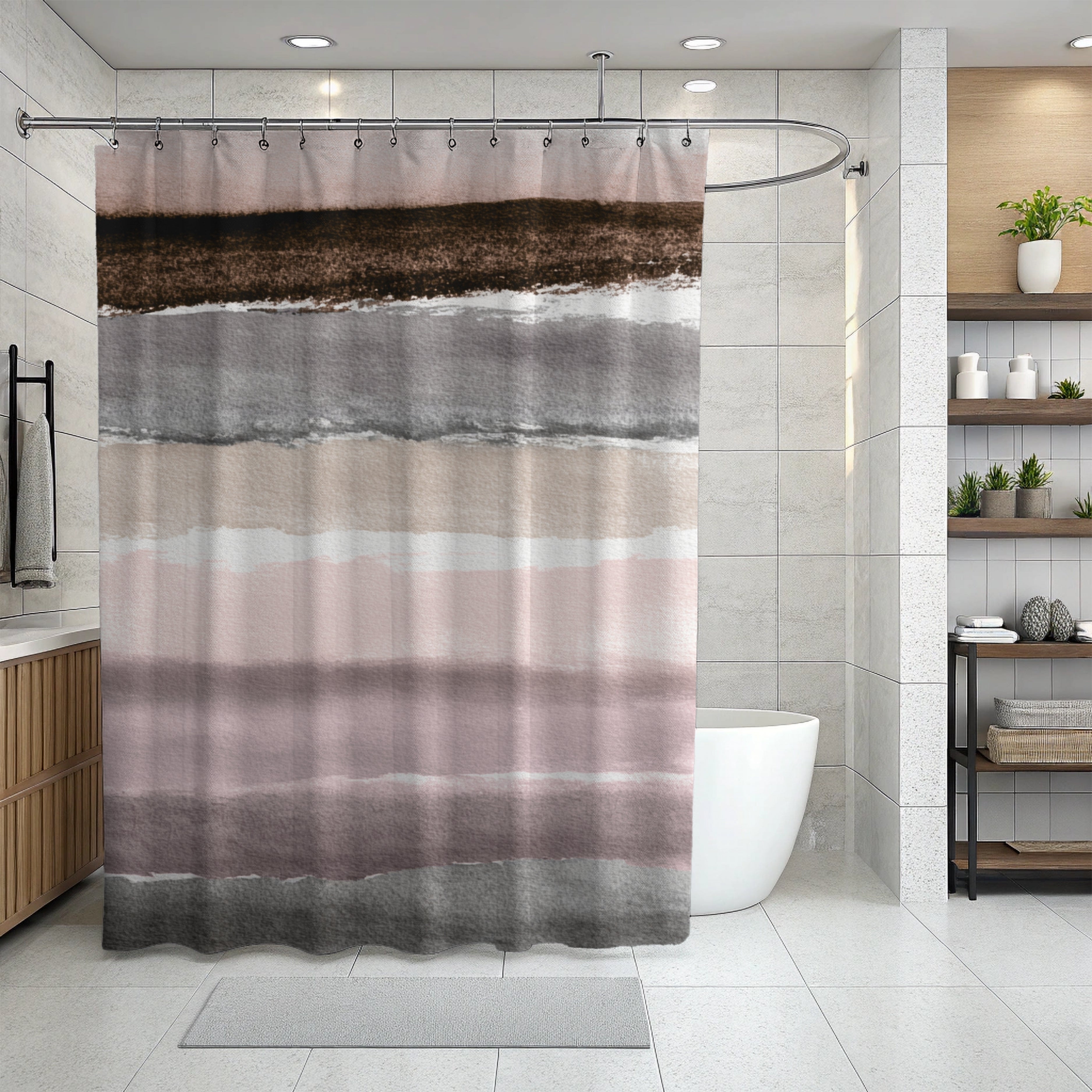 Abstract Watercolor Shower Curtain | Mauve Bathroom Decor