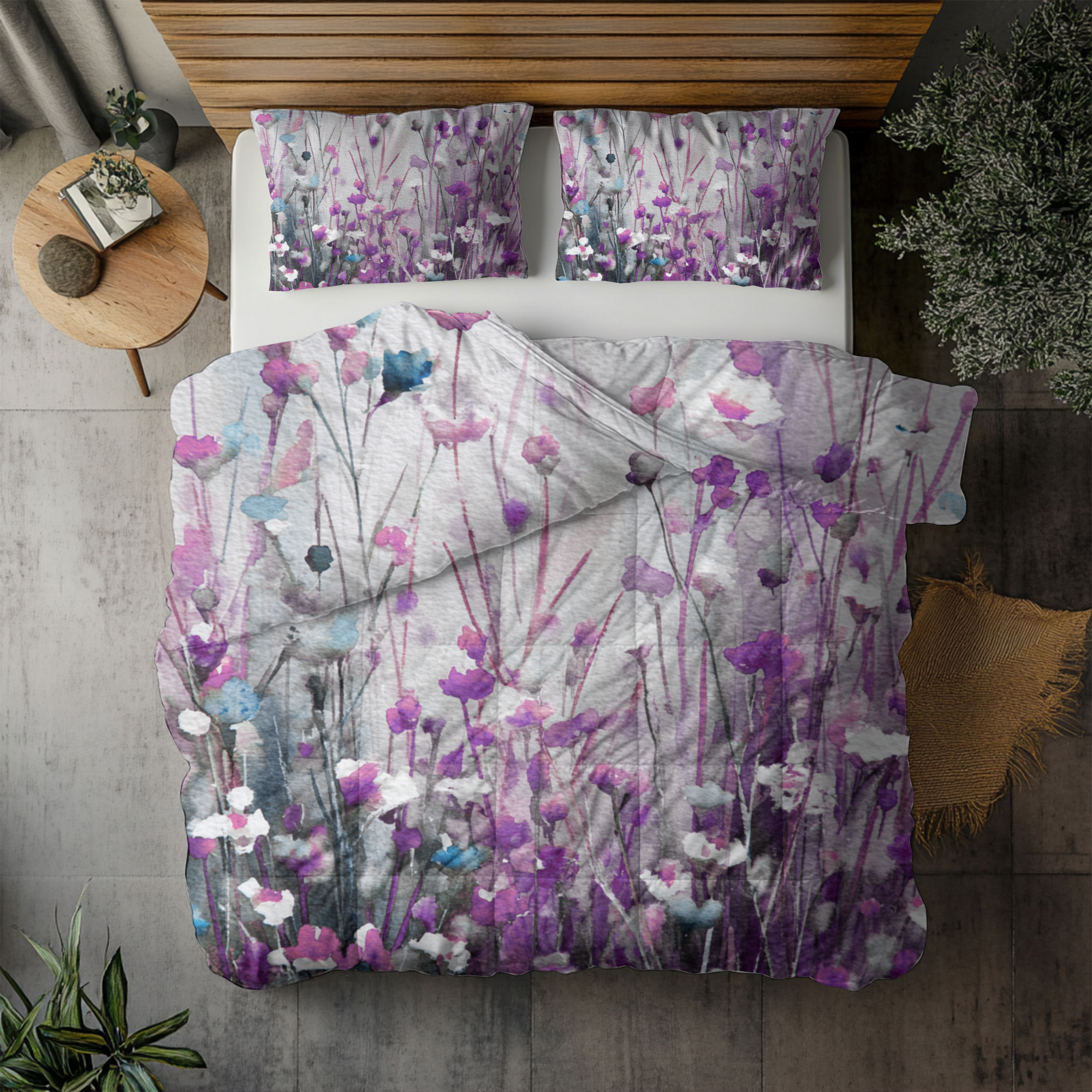 Floral Duvet, Pillow Cover | Purple Bedroom Decor