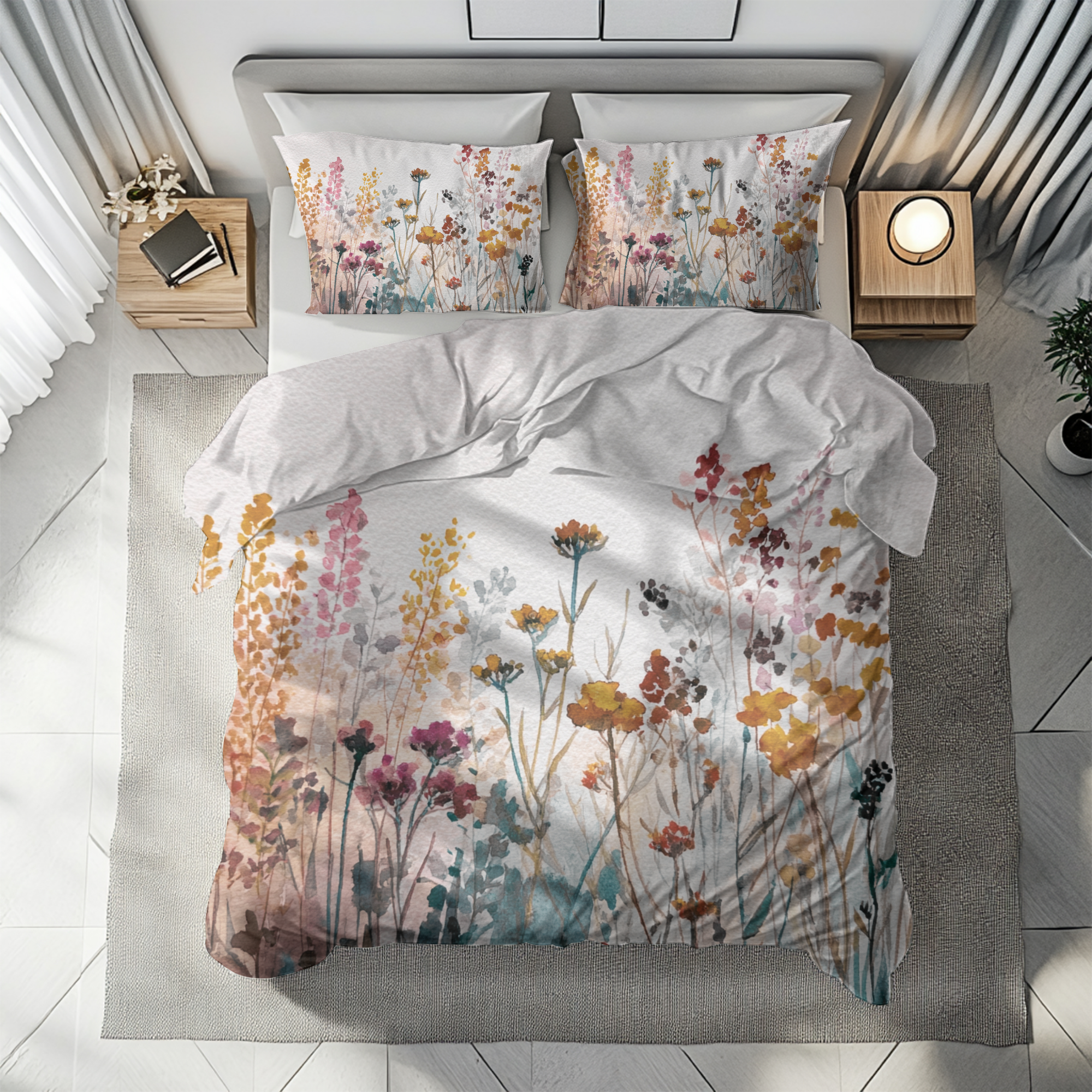 Floral Duvet, Pillow Cover | White Bedroom Decor