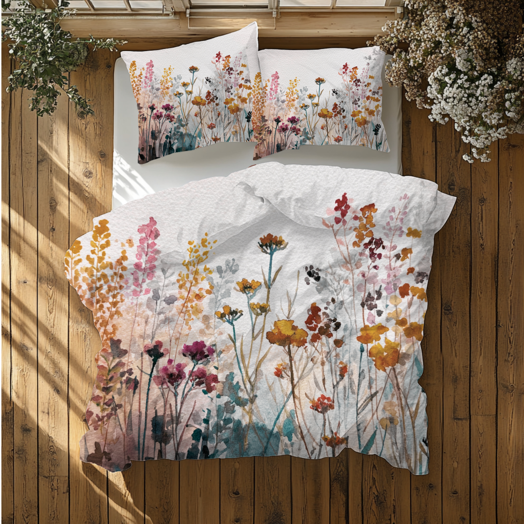 Floral Duvet, Pillow Cover | White Bedroom Decor