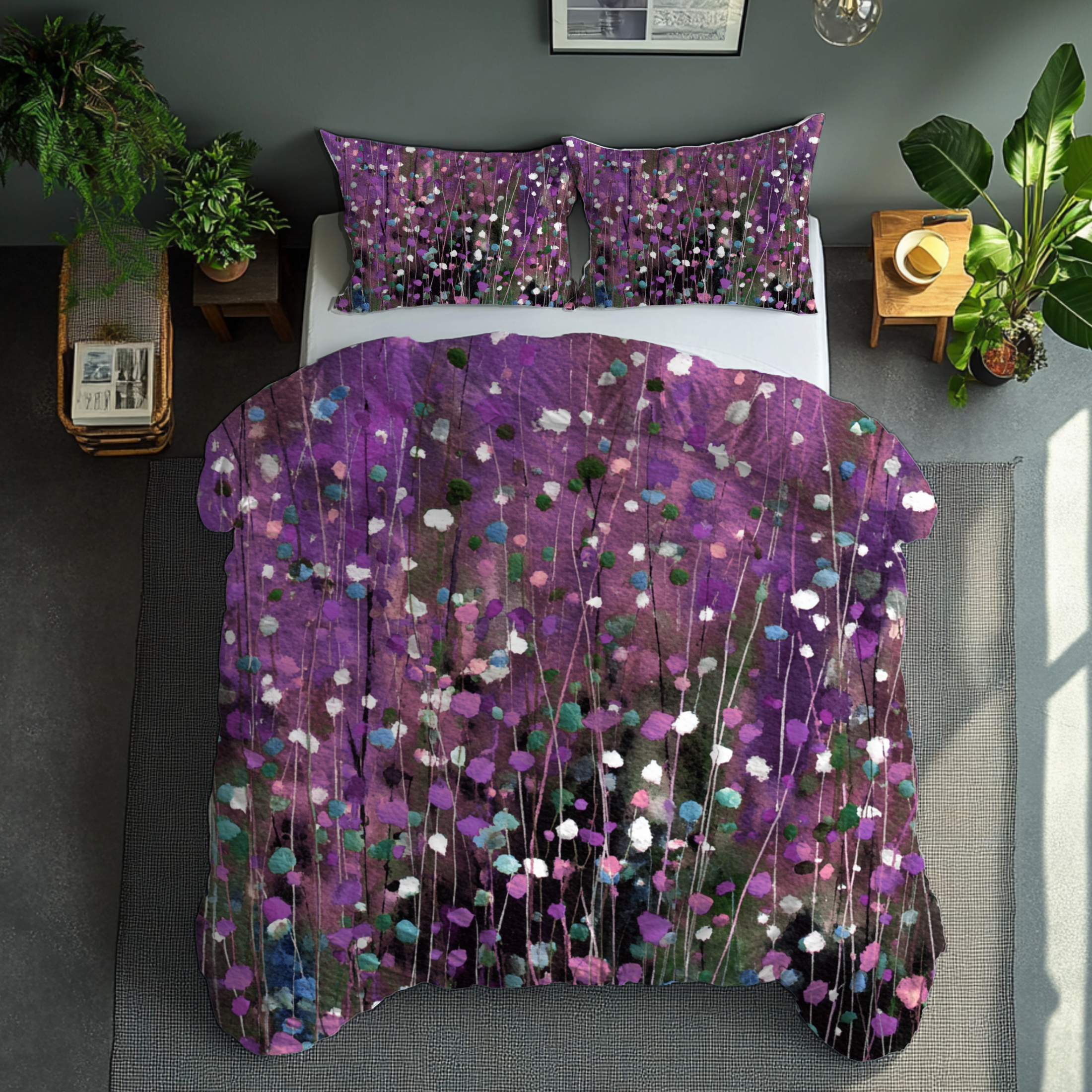 Floral Duvet, Pillow Cover | Purple Bedroom Decor