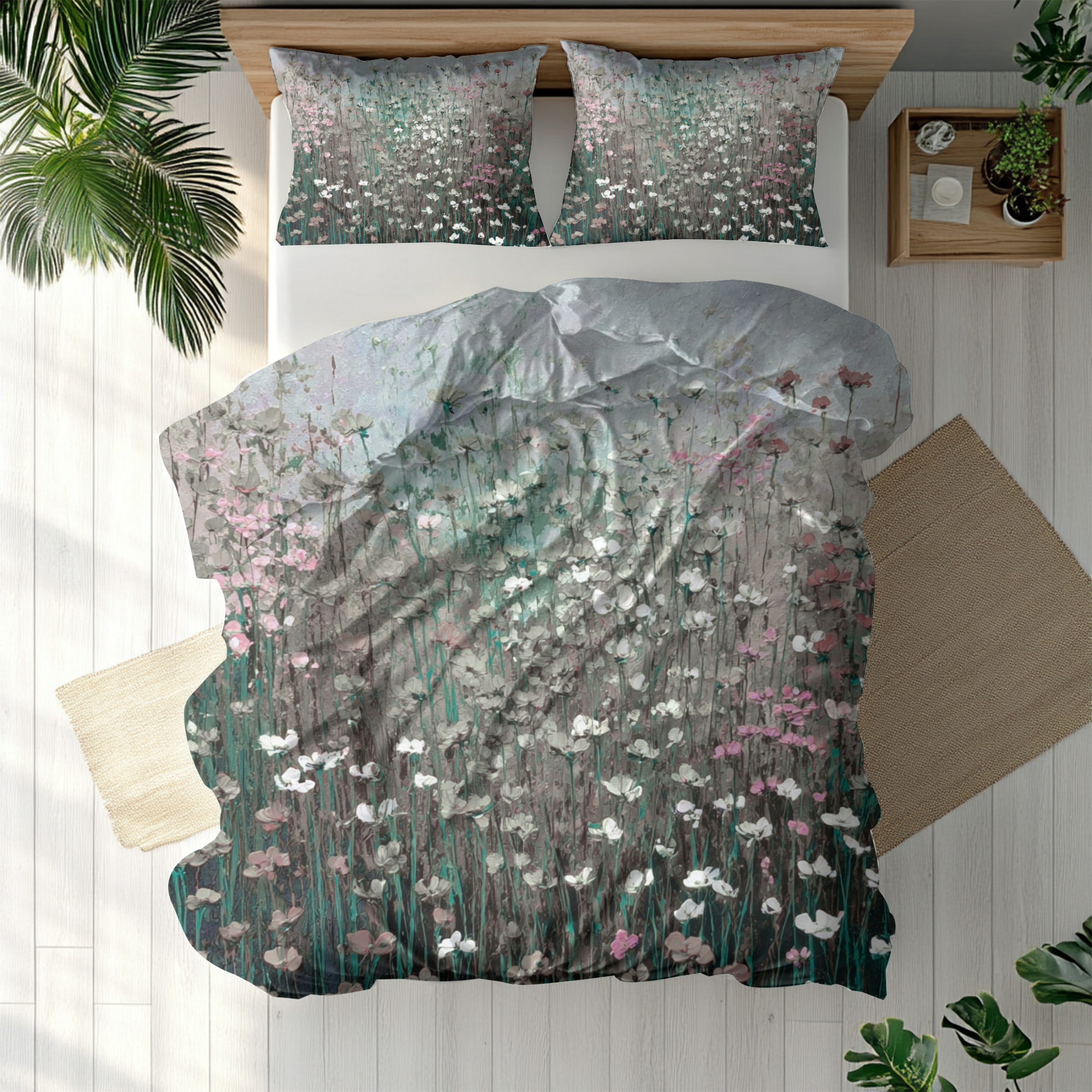 Floral Duvet, Pillow Cover | Sage Green Bedroom Decor
