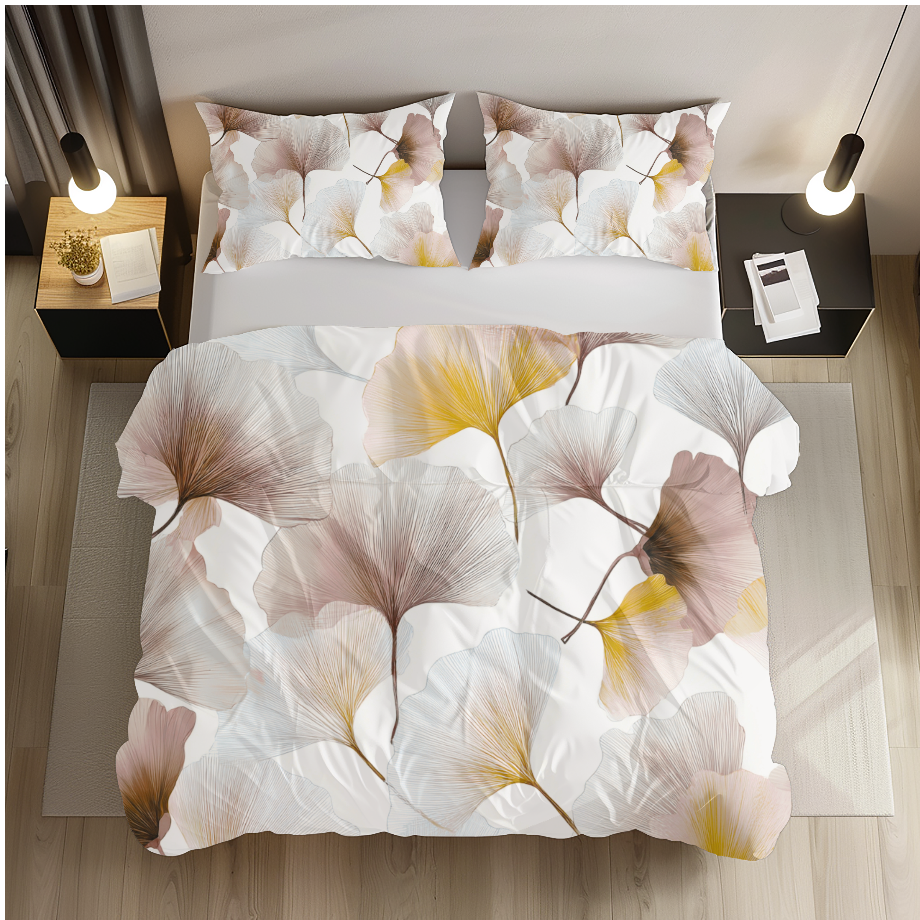 Floral Duvet, Pillow Cover | White Yellow Bedroom Decor