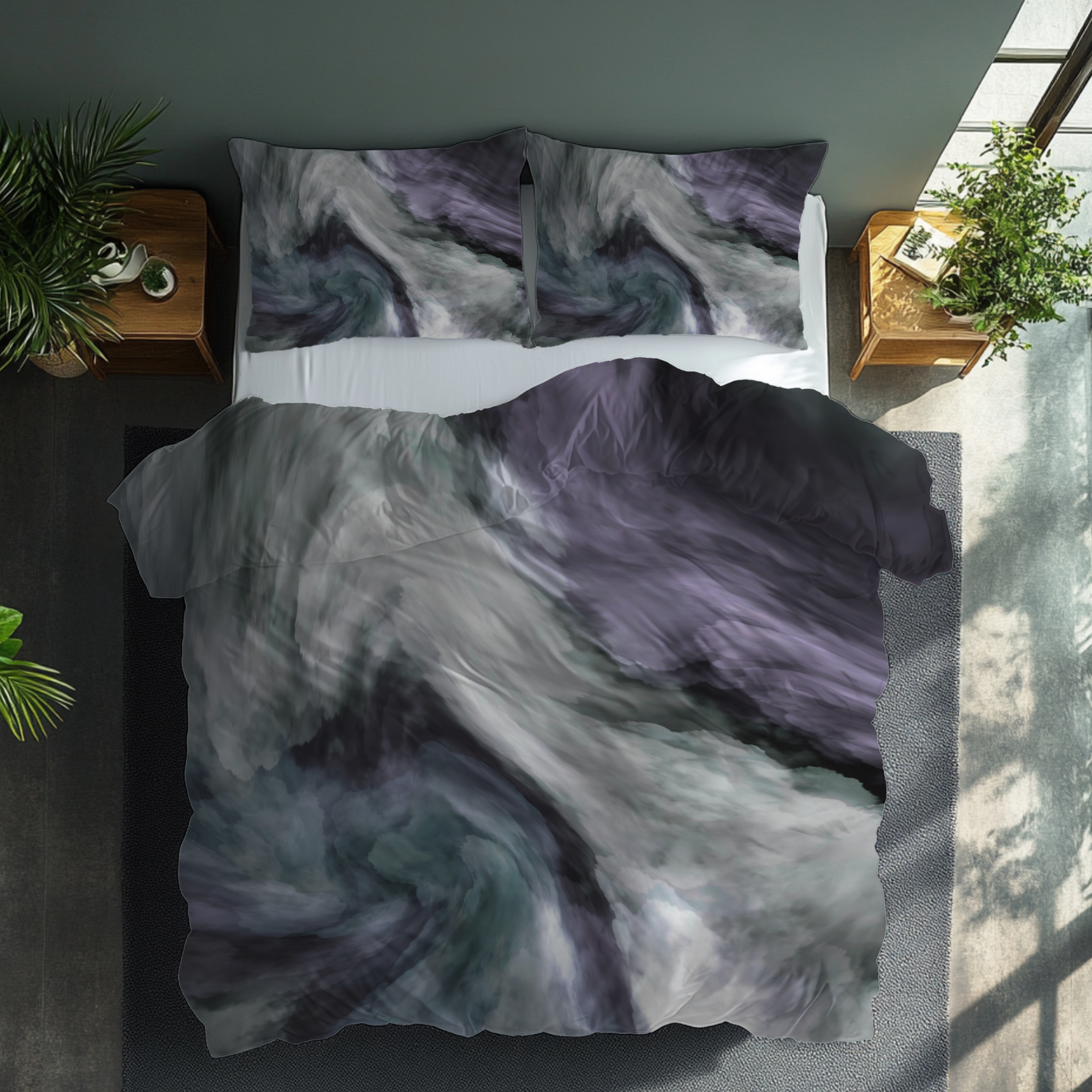 Abstract Duvet, Pillow Cover | Purple Grey Bedroom Decor