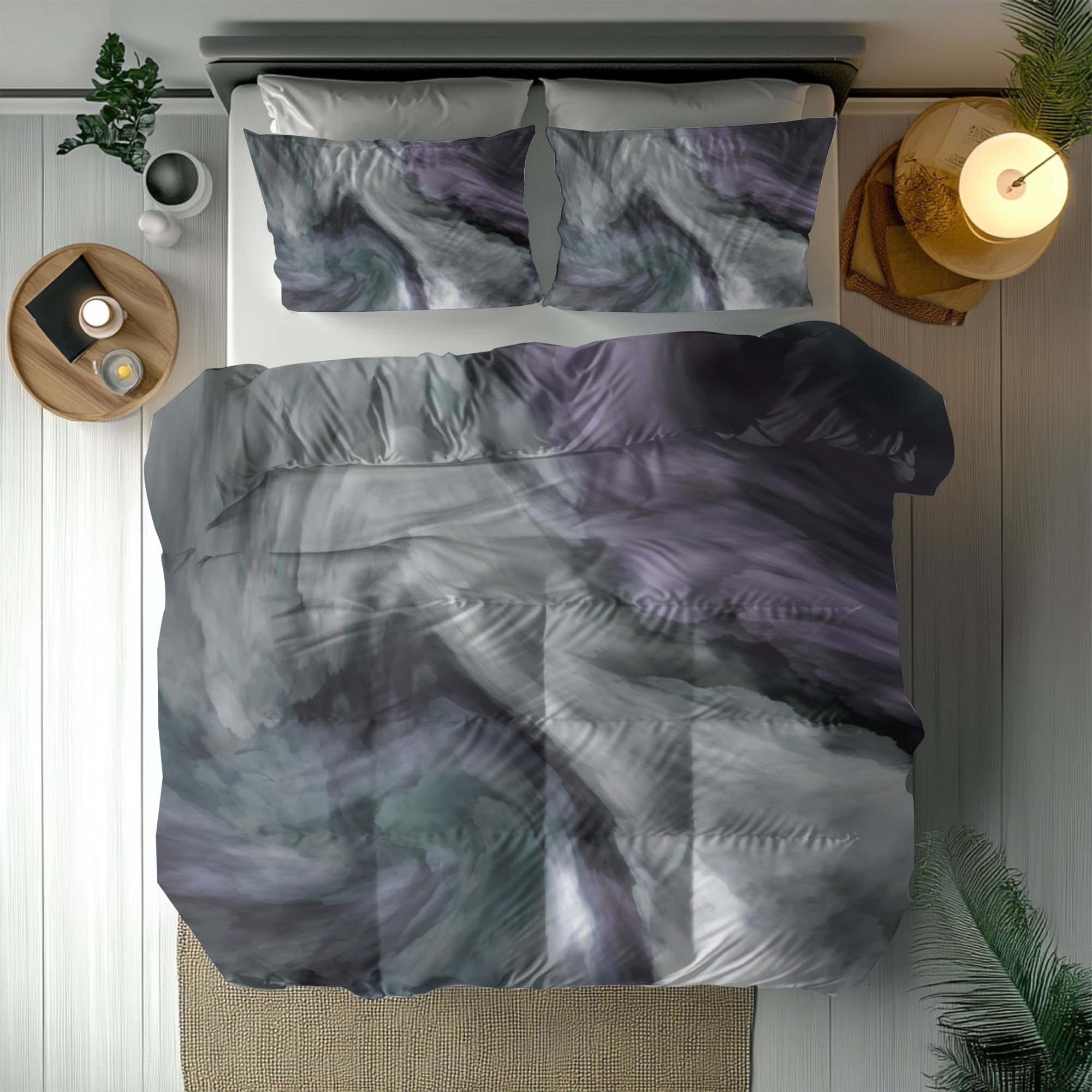 Abstract Duvet, Pillow Cover | Purple Grey Bedroom Decor