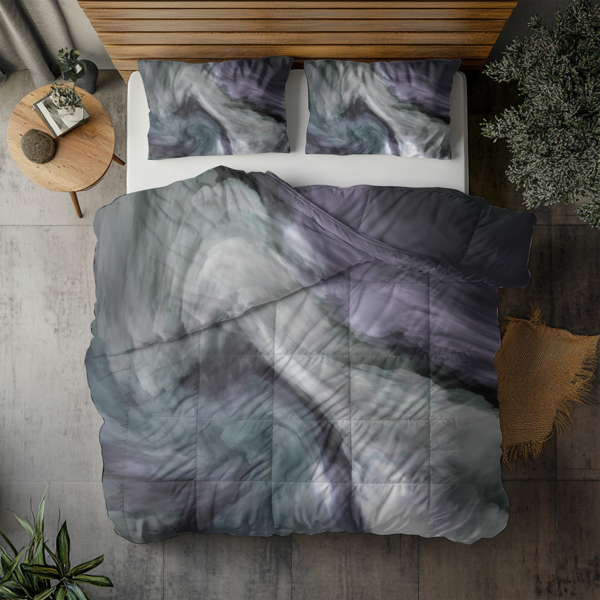 Abstract Duvet, Pillow Cover | Purple Grey Bedroom Decor