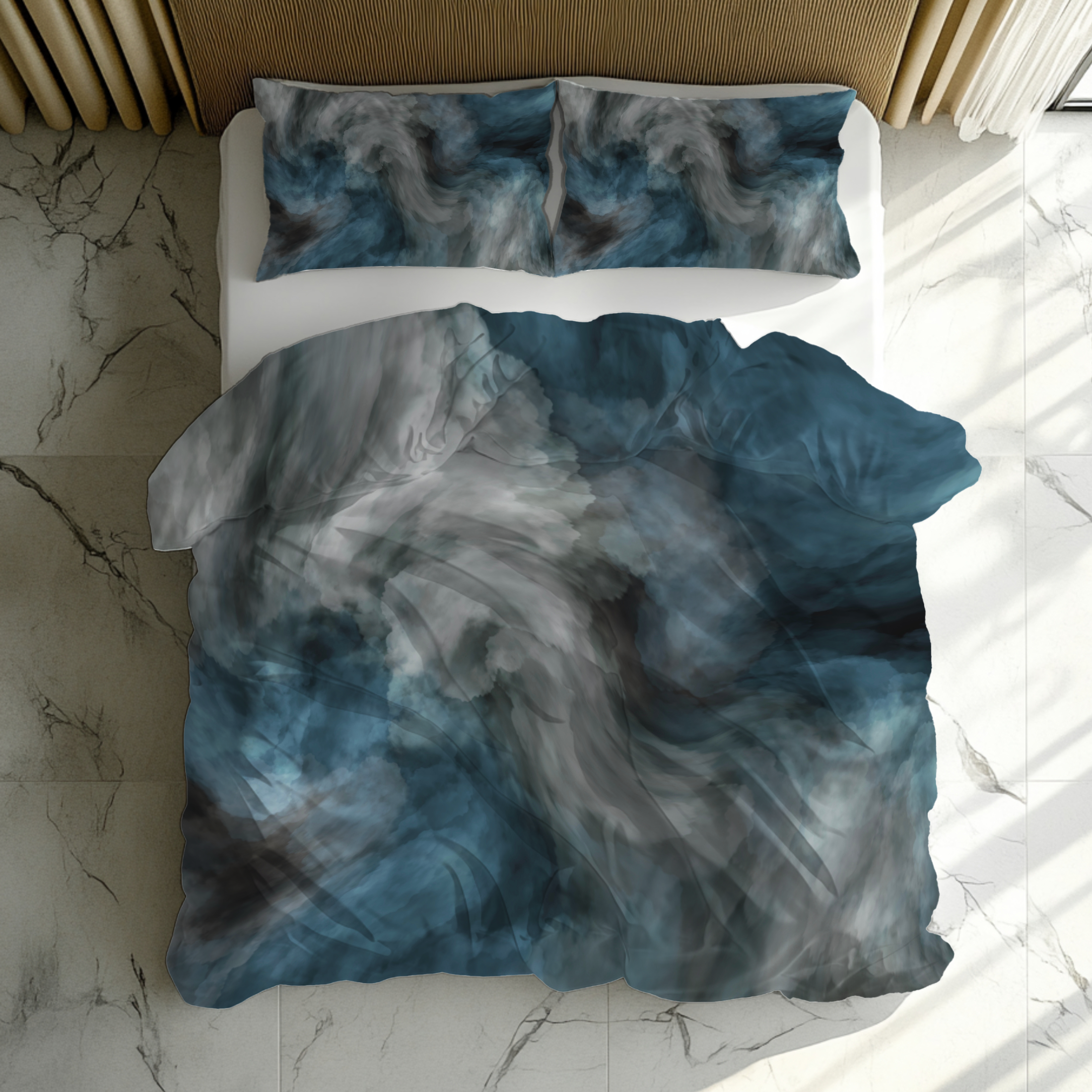 Abstract Duvet, Pillow Cover | Blue Grey Bedroom Decor