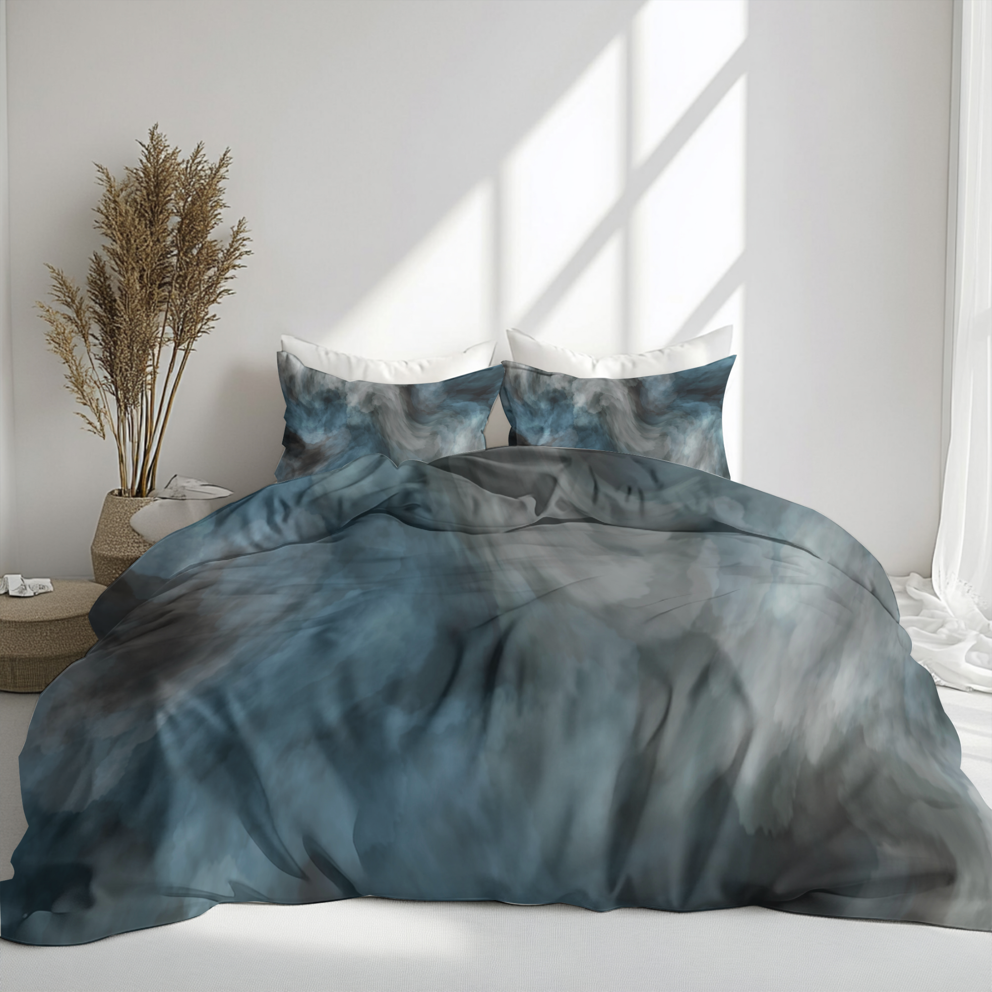 Abstract Duvet, Pillow Cover | Blue Grey Bedroom Decor