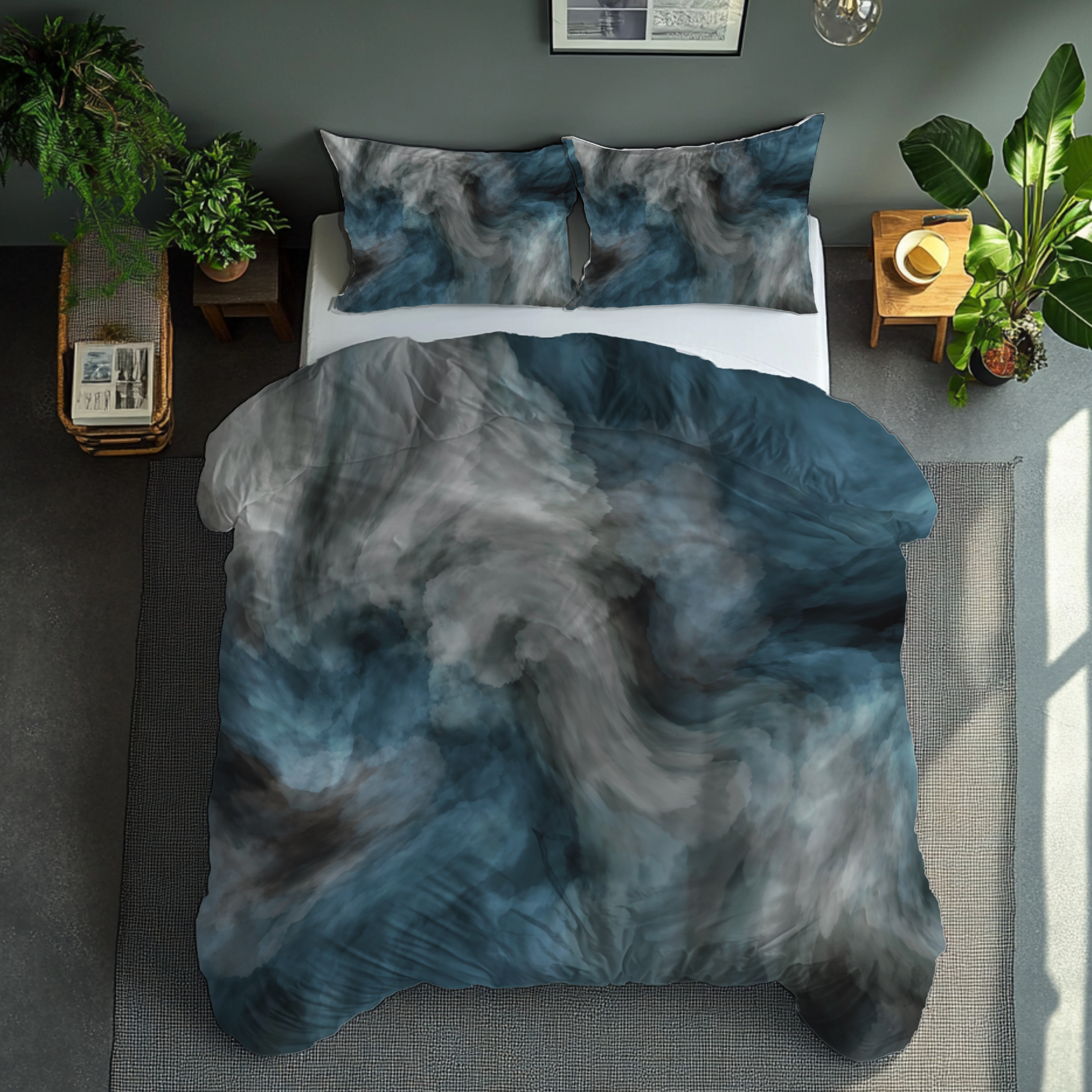 Abstract Duvet, Pillow Cover | Blue Grey Bedroom Decor