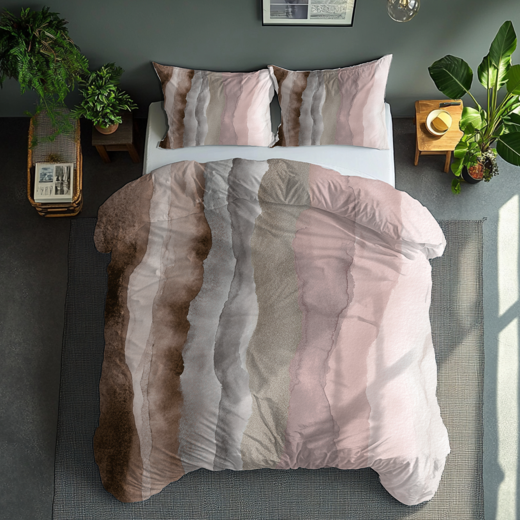 Ombre Duvet, Pillow Cover | Pink Brown Bedroom Decor
