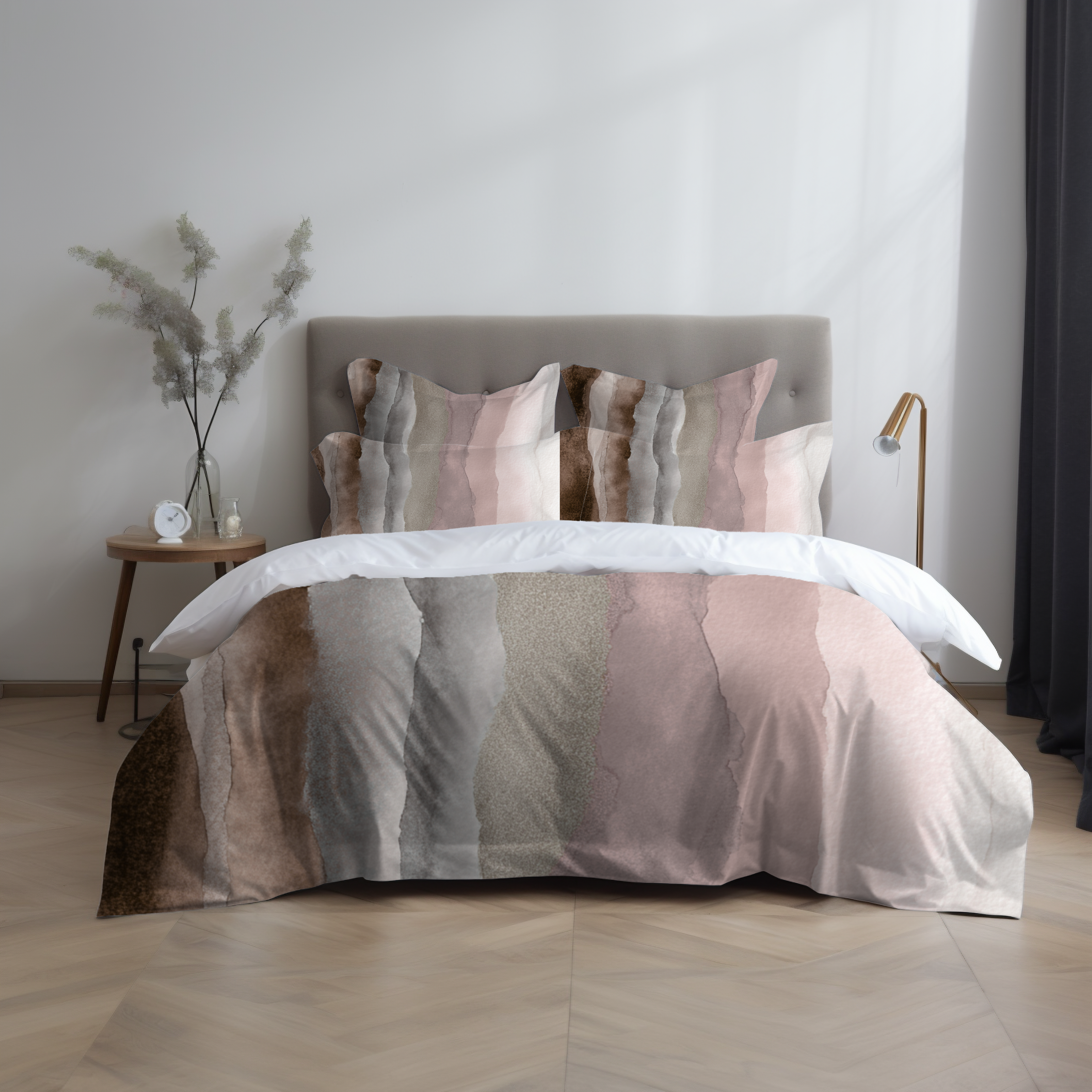 Ombre Duvet, Pillow Cover | Pink Brown Bedroom Decor