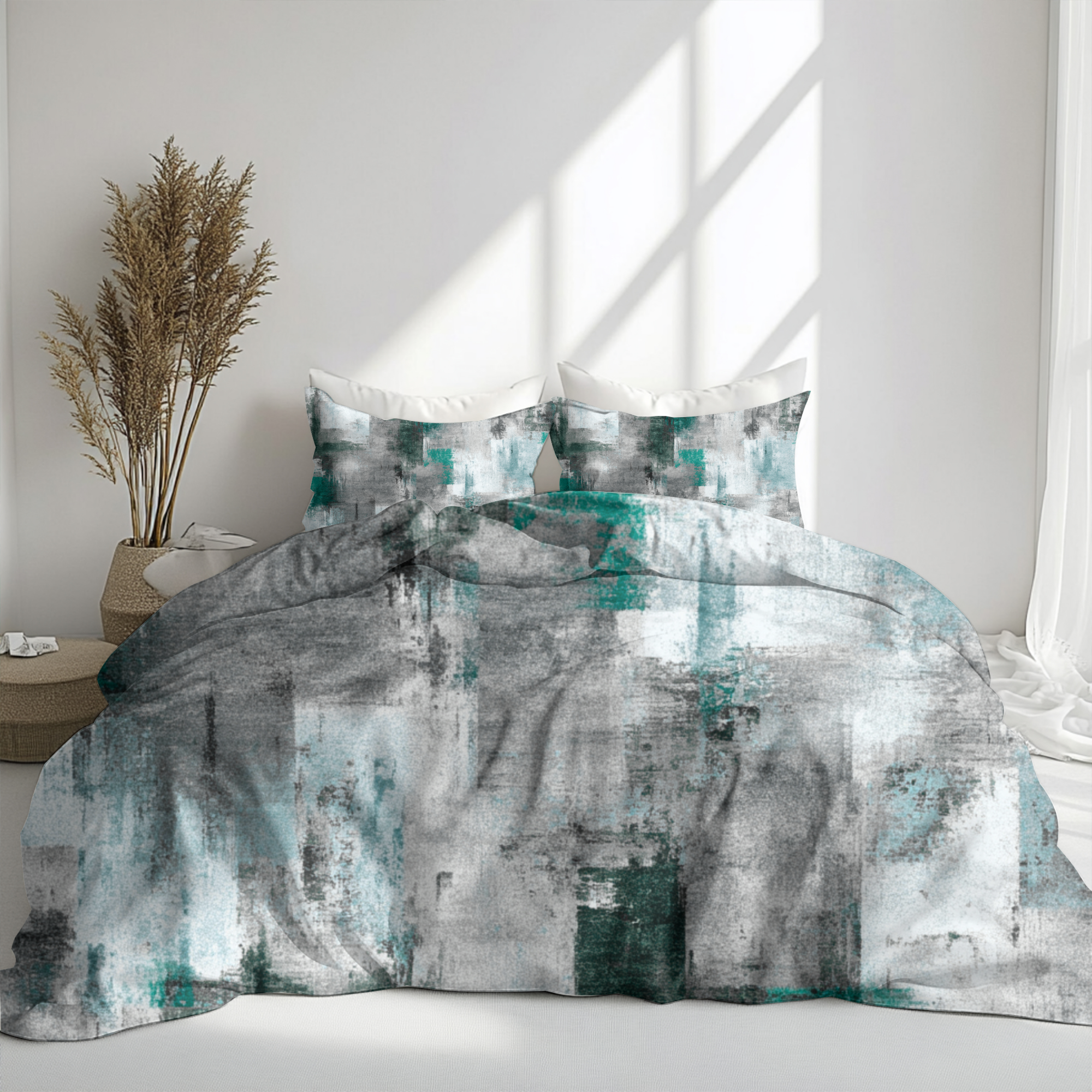 Ombre Duvet, Pillow Cover | Grey Green Bedroom Decor