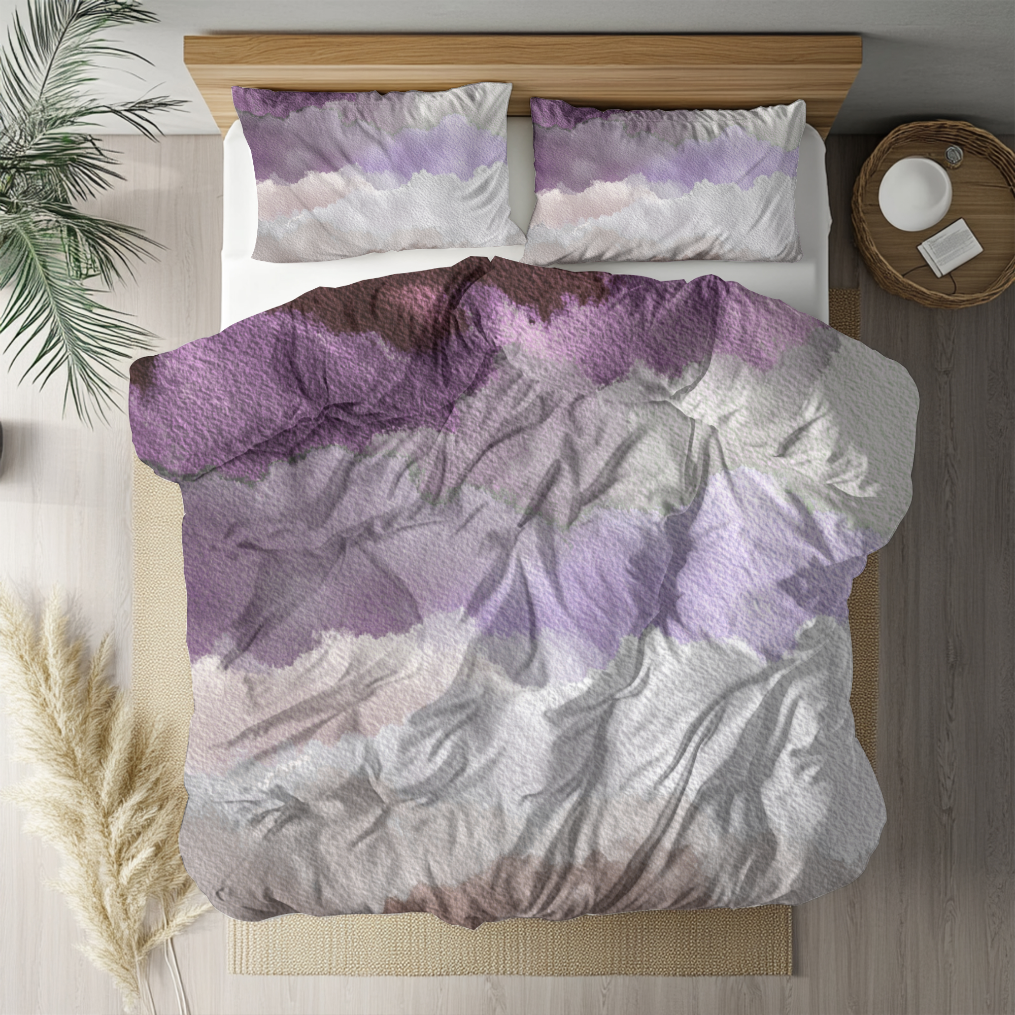 Ombre Duvet, Pillow Cover | Purple Brown Bedroom Decor