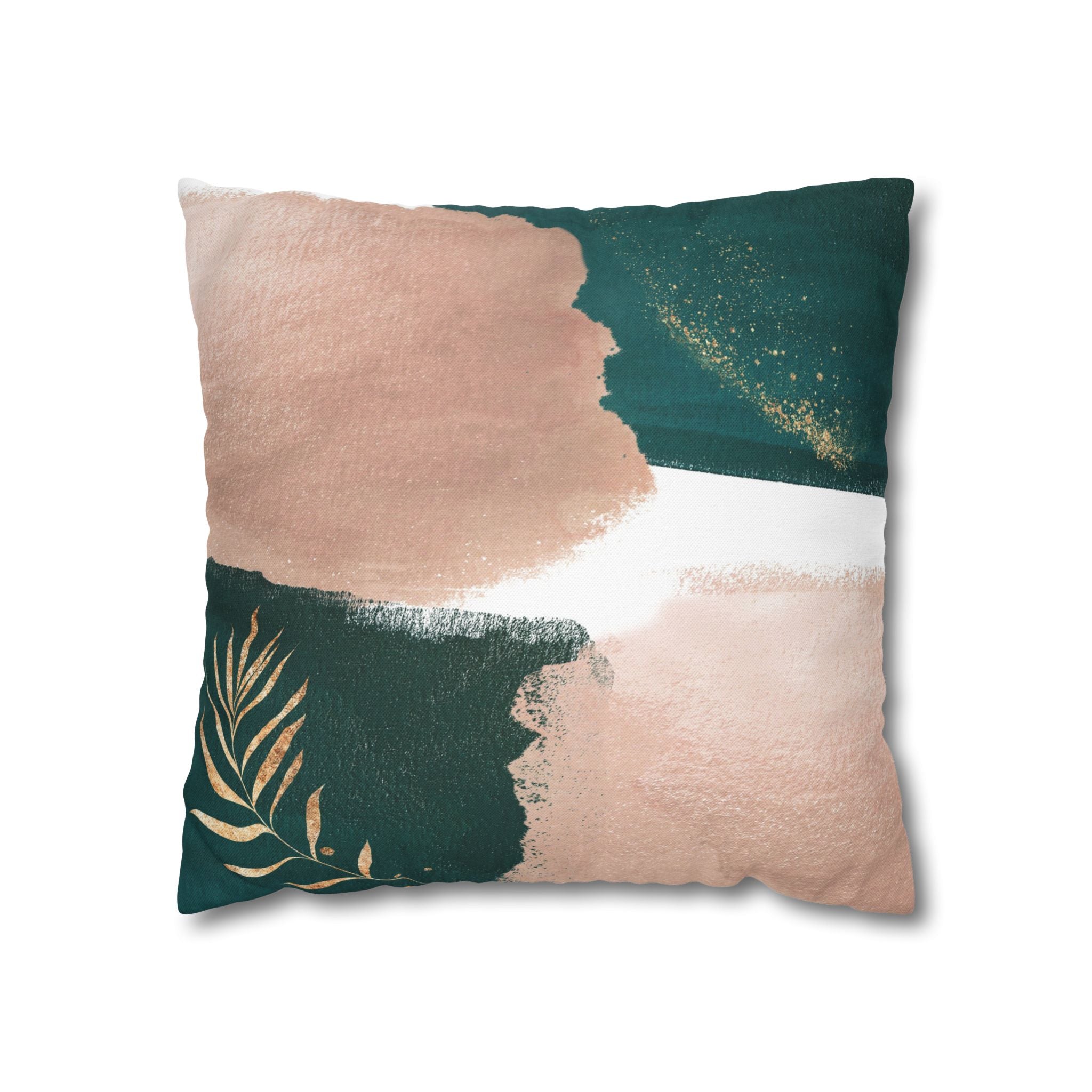 Abstract Throw Pillow Cover, Forest Green Modern Organic Decor Cushion