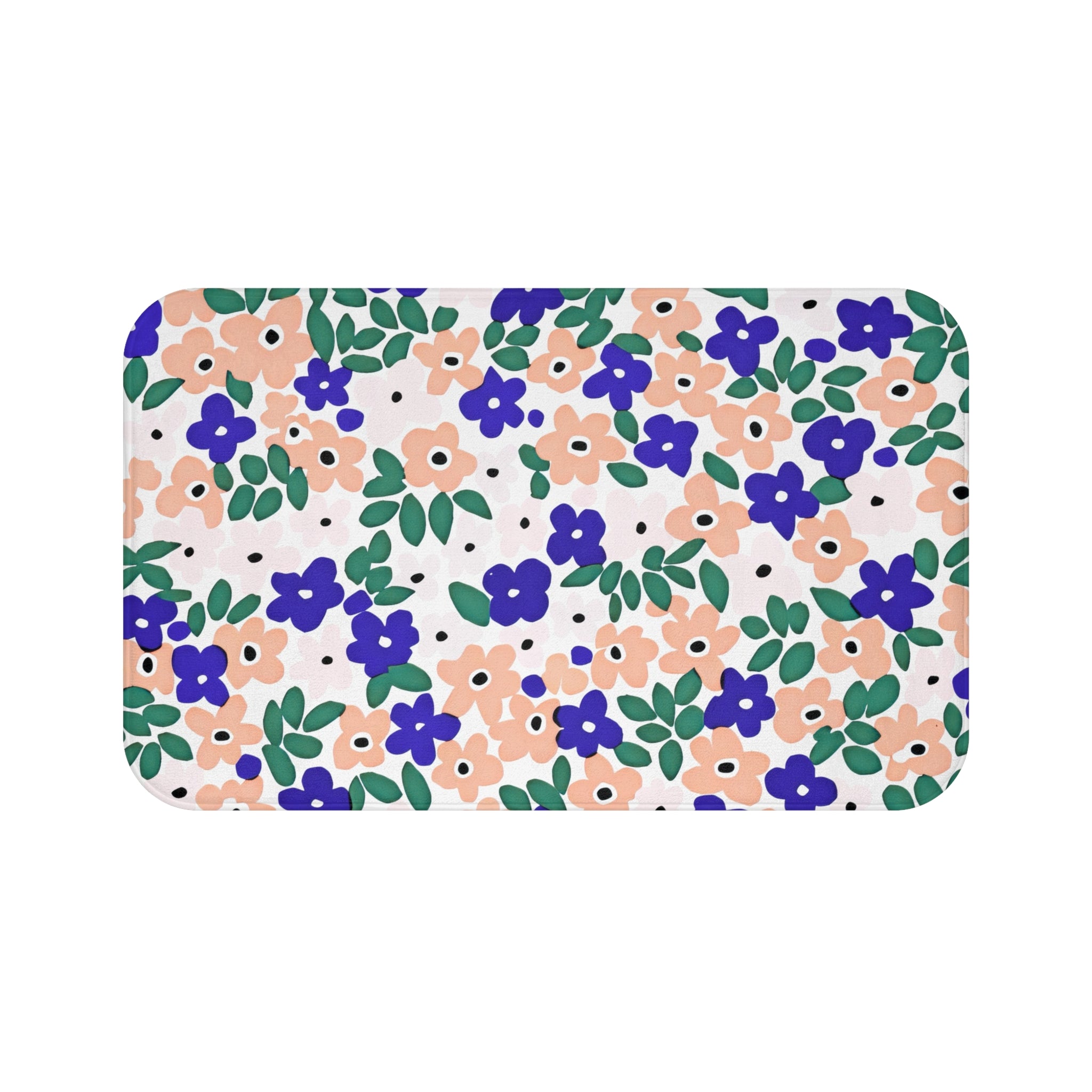 Boho Bath, Kitchen Mat | Blue, Green, Blush Beige Pink Cute