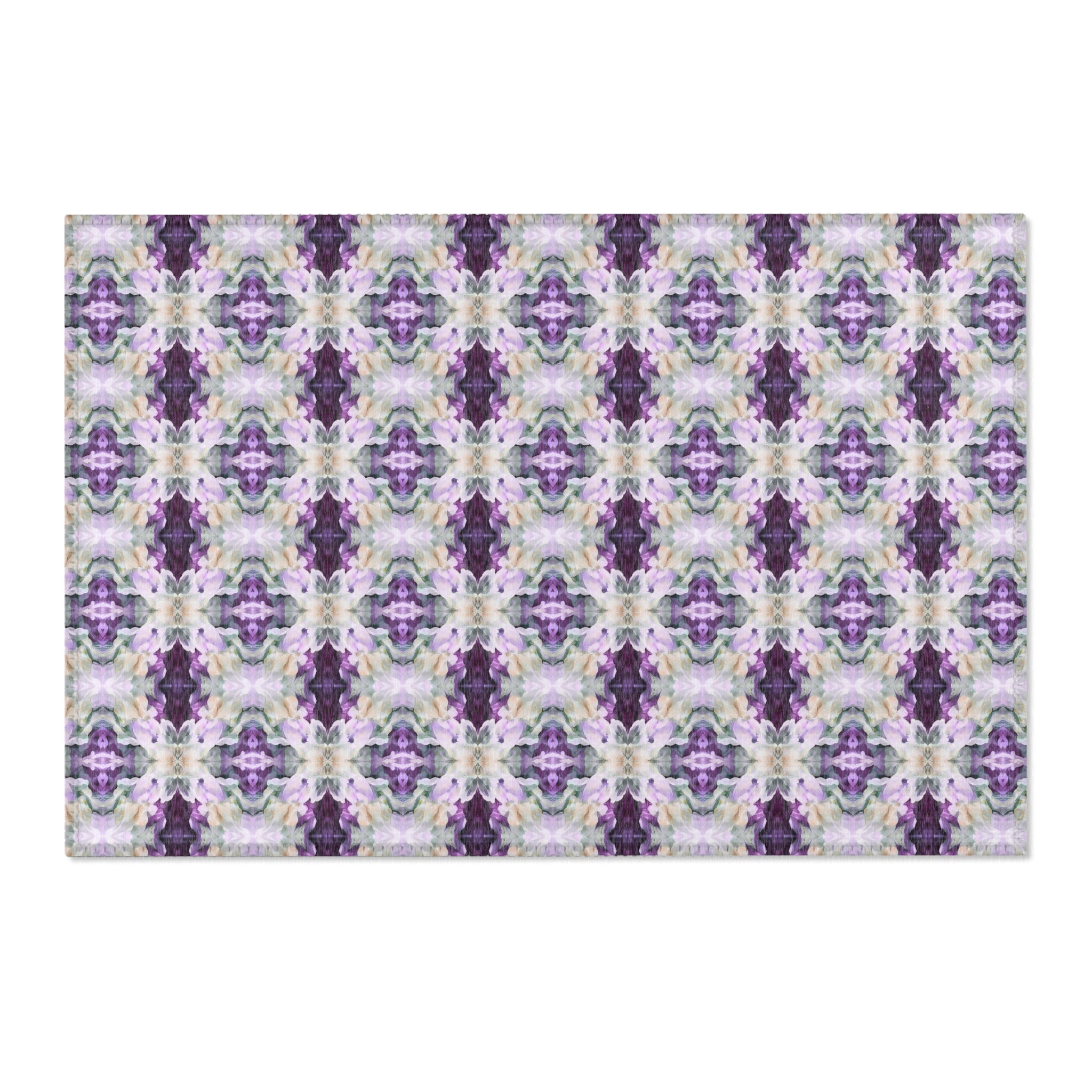 Abstract Large Area Rug | Purple Symmetry Watercolor Rug
