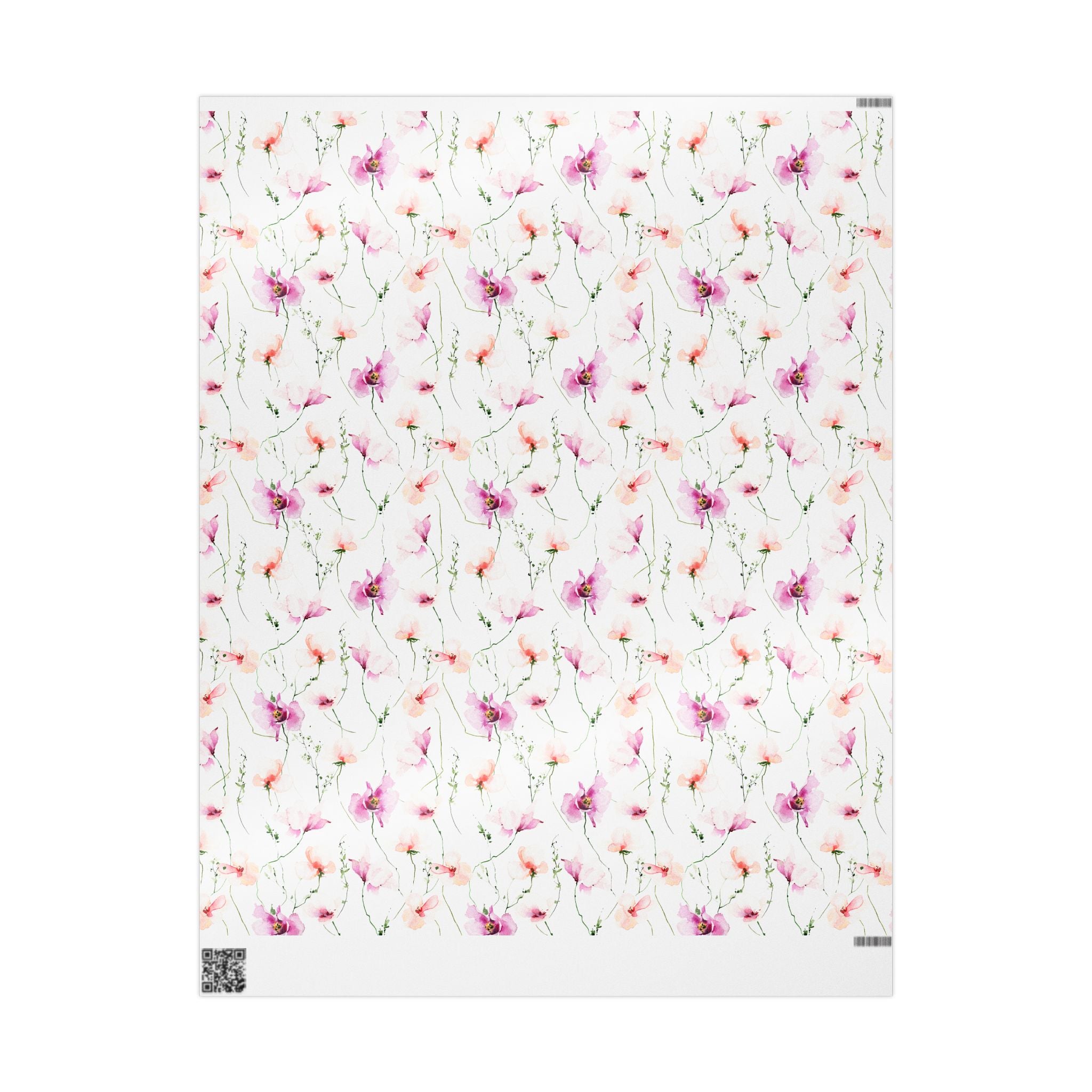 Gift Wrapping Paper | Pink White Floral Wrap for the Holidays, Birthdays