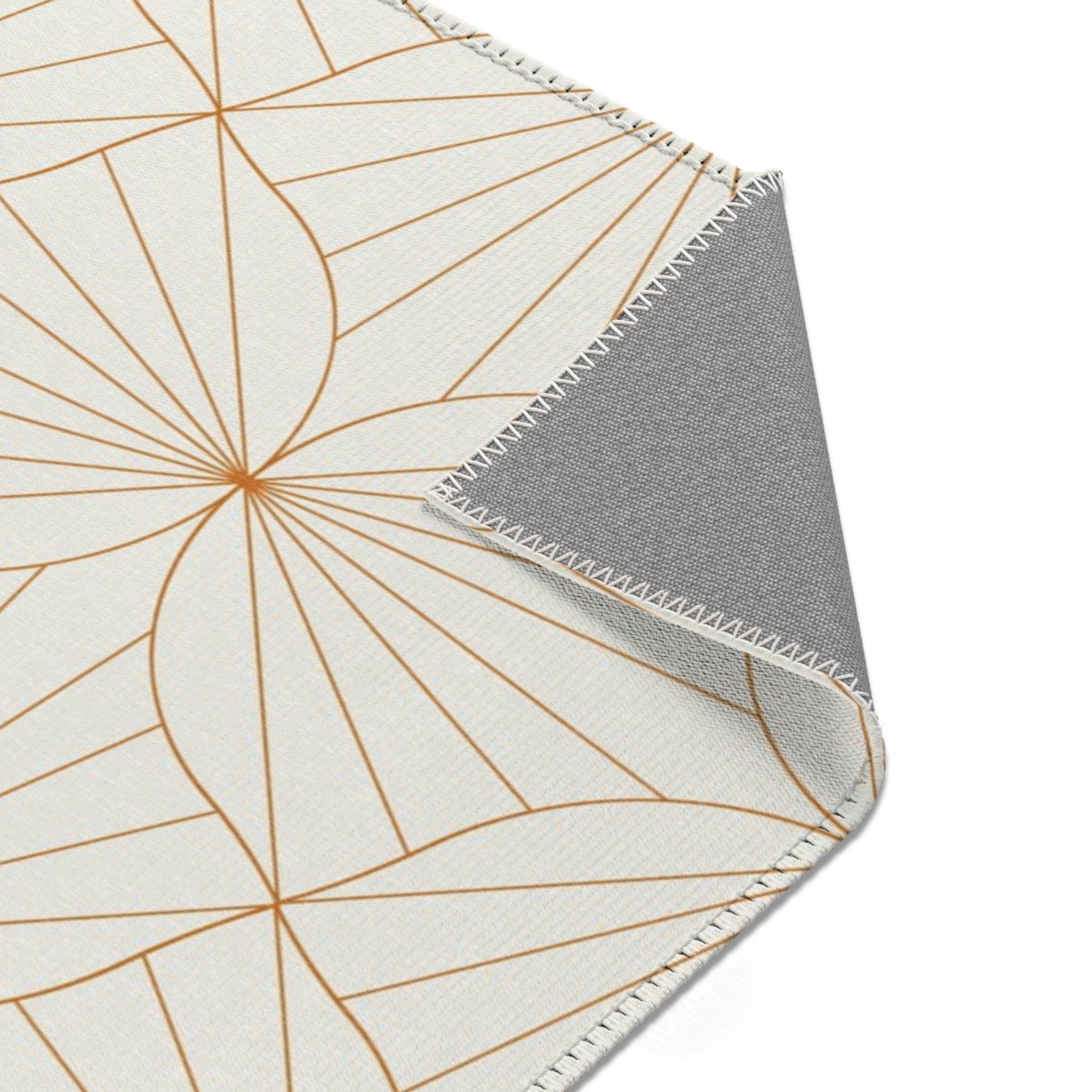 Modern Area Rug | Art Deco Geometric Beige, Rust