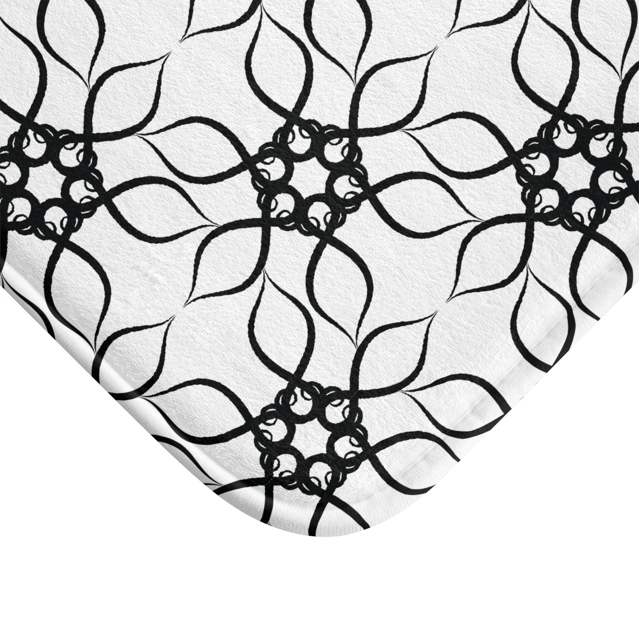 Art Deco Bath Mat | Line Art Black White Kitchen Mat