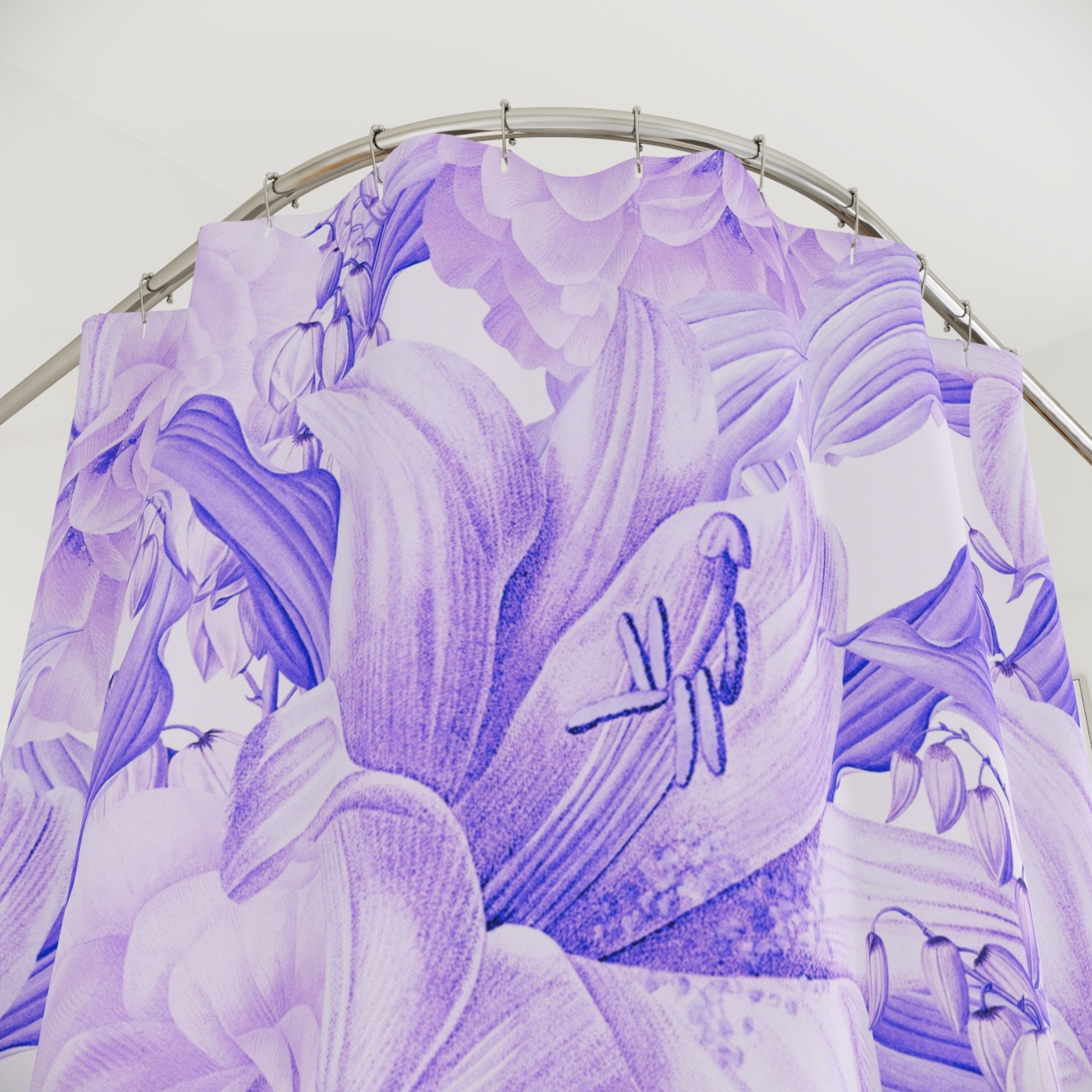 Lavender Shower Curtain | Purple White Floral