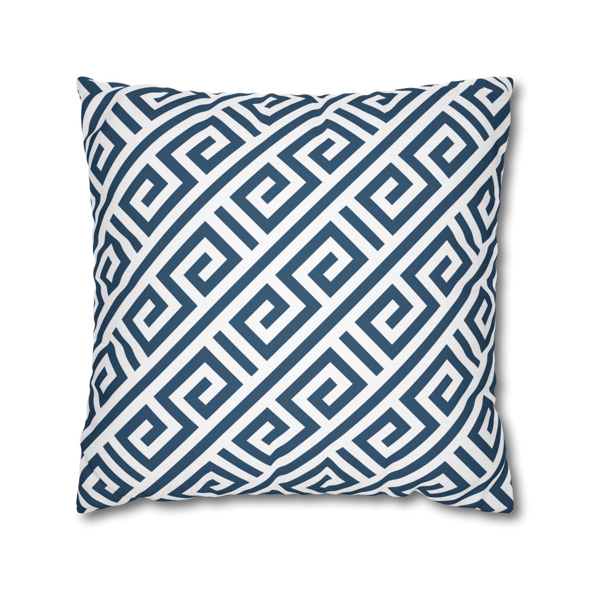 Geometric Pillow Cover | Japanese Navy Blue White Pillowcase