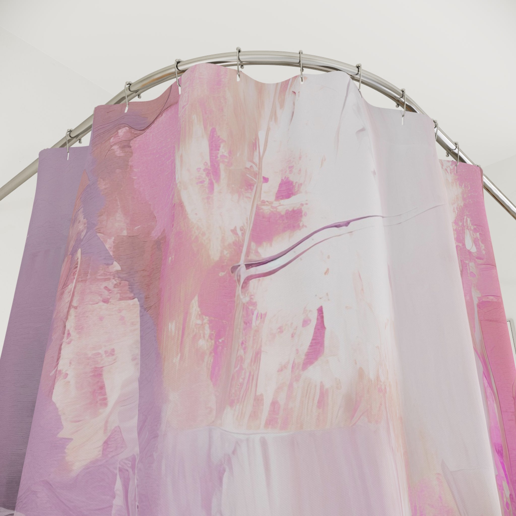 Boho Shower Curtain | Fuchsia Pink, White