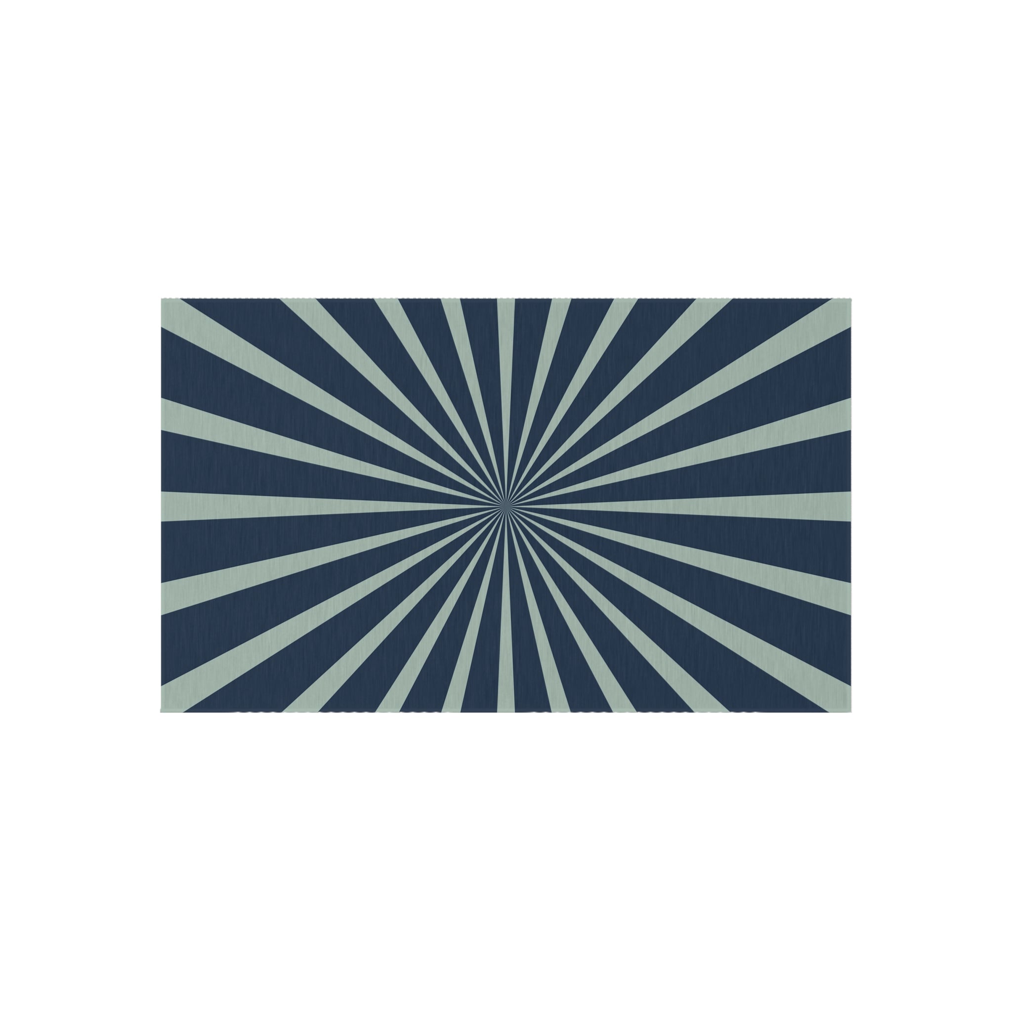 Retro Sun Ray Outdoor Rug | Mid Century Navy Blue