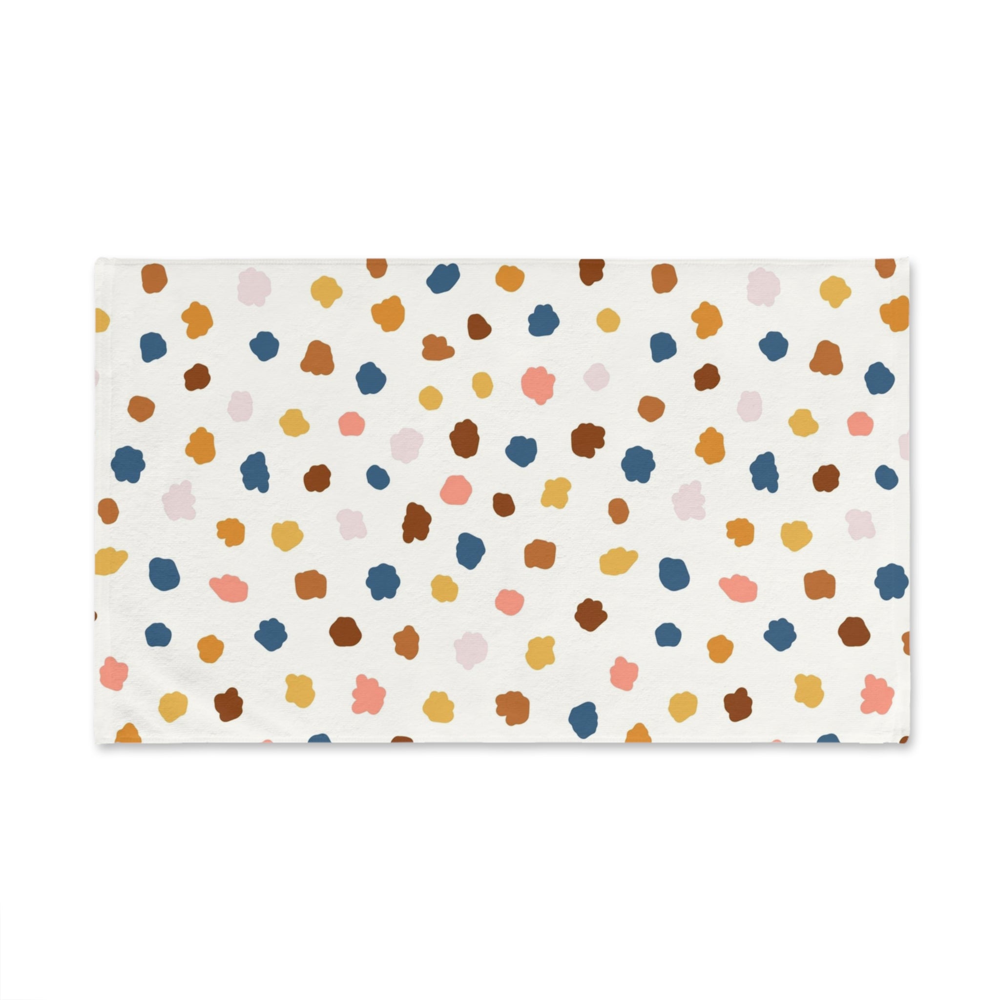 Abstract Boho Kitchen, Bath Hand Towel | Colorful Blue Rust Yellow Pink