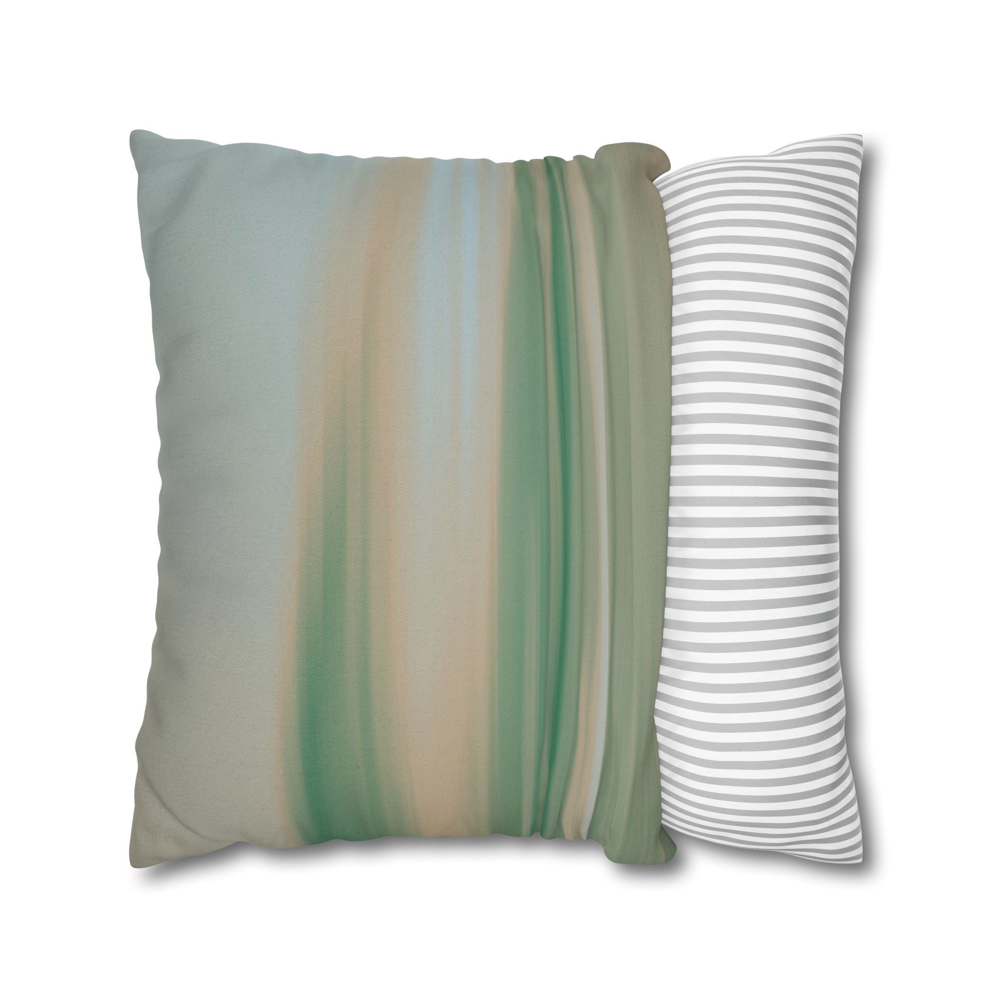 Abstract Throw Pillow Cover, Coastal Blue Green Modern Organic Decor Cushion
