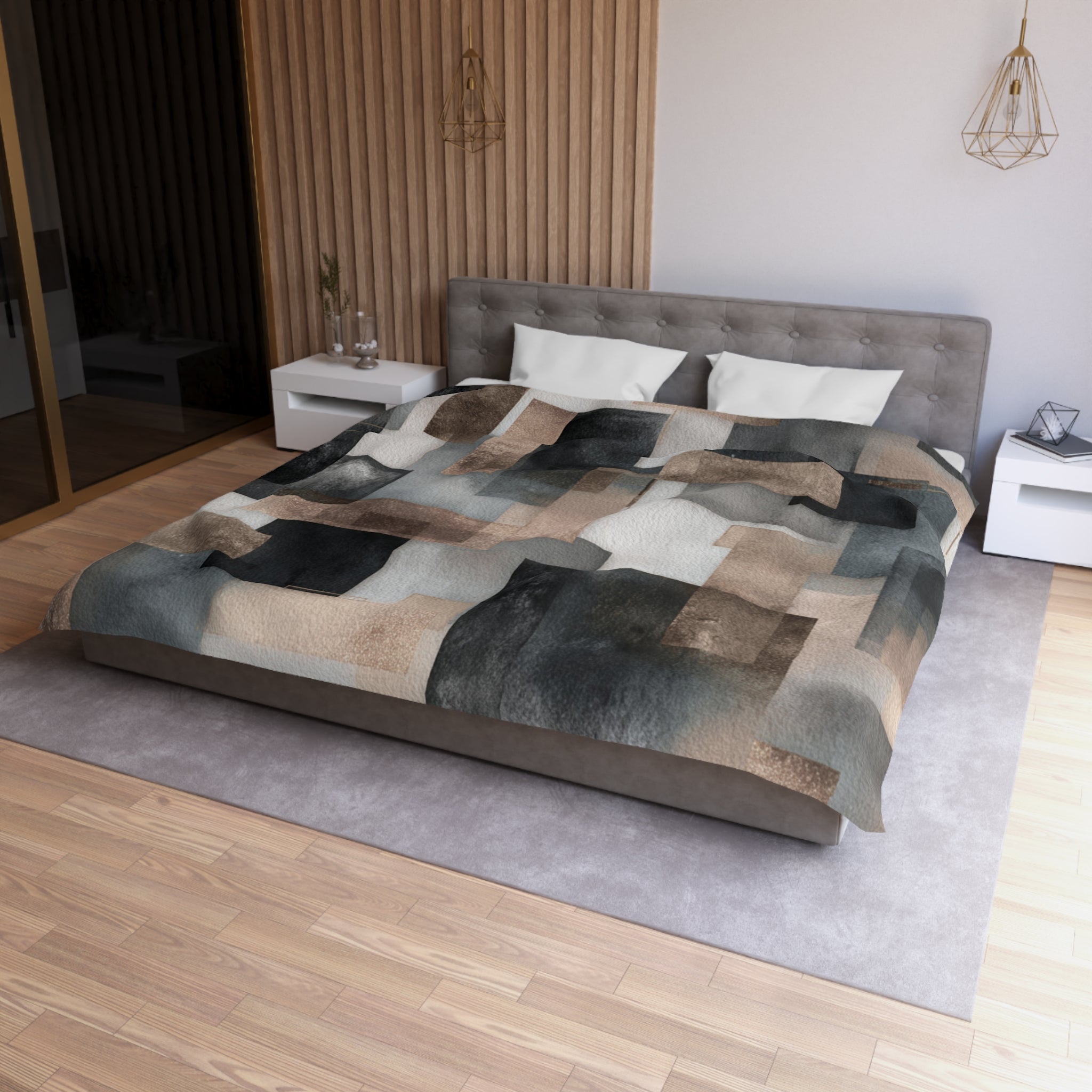 Geometric Duvet, Pillow Cover Set | Earthy Watercolor, Bedroom Set