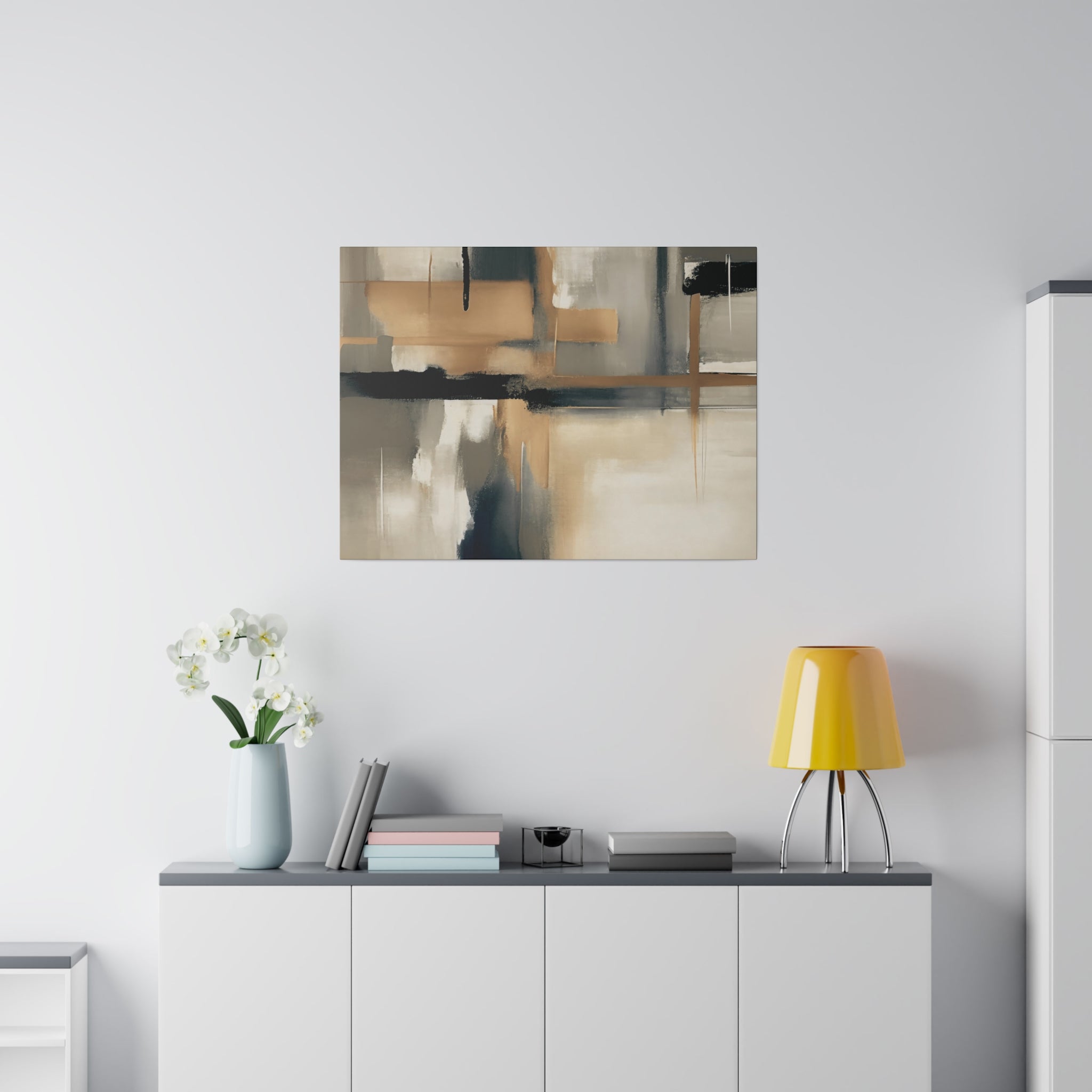 Canvas Wall Art | Earthy Beige Black Taupe Wall Artwork