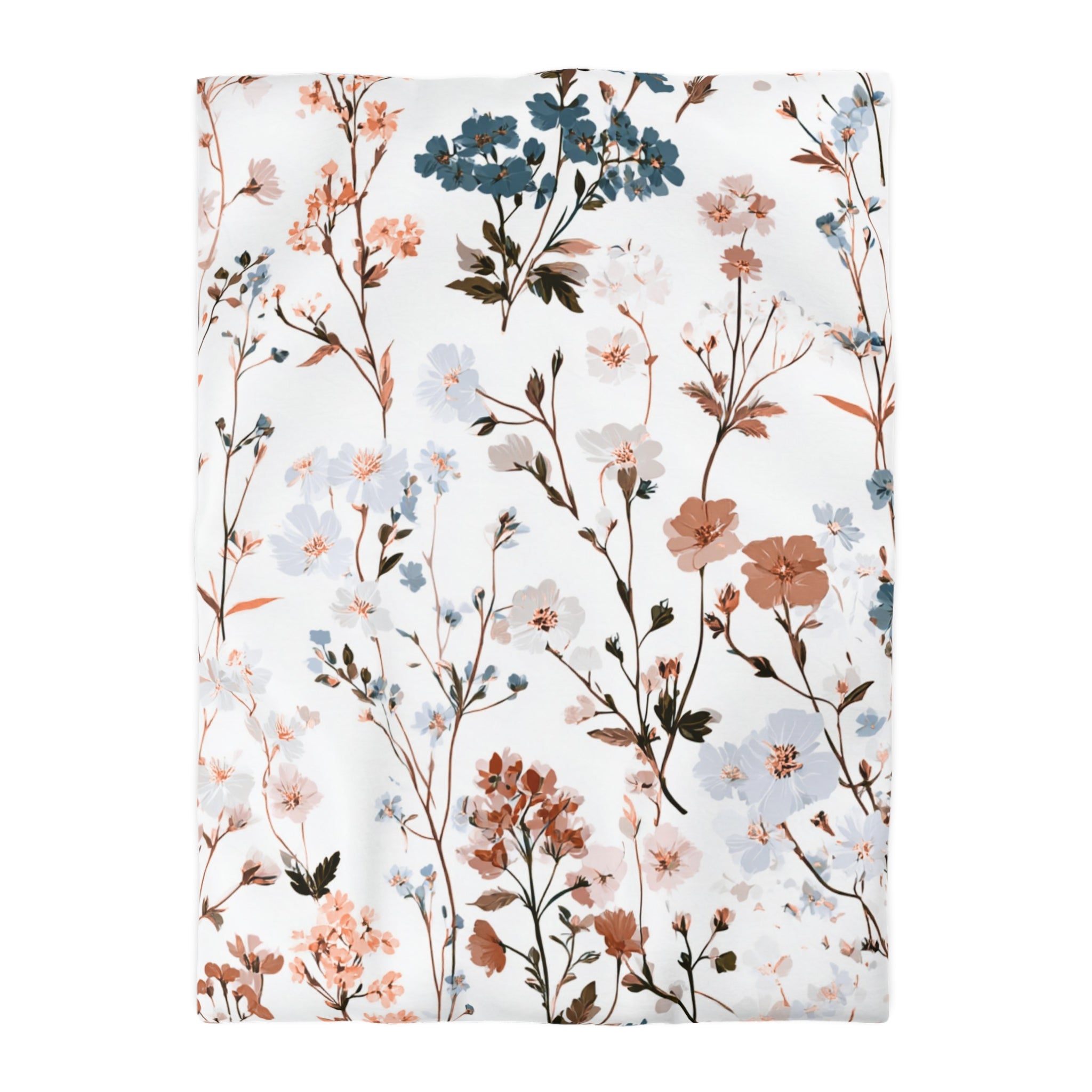 Floral Modern Duvet, Pillow Cover | White Beige Bedroom Decor