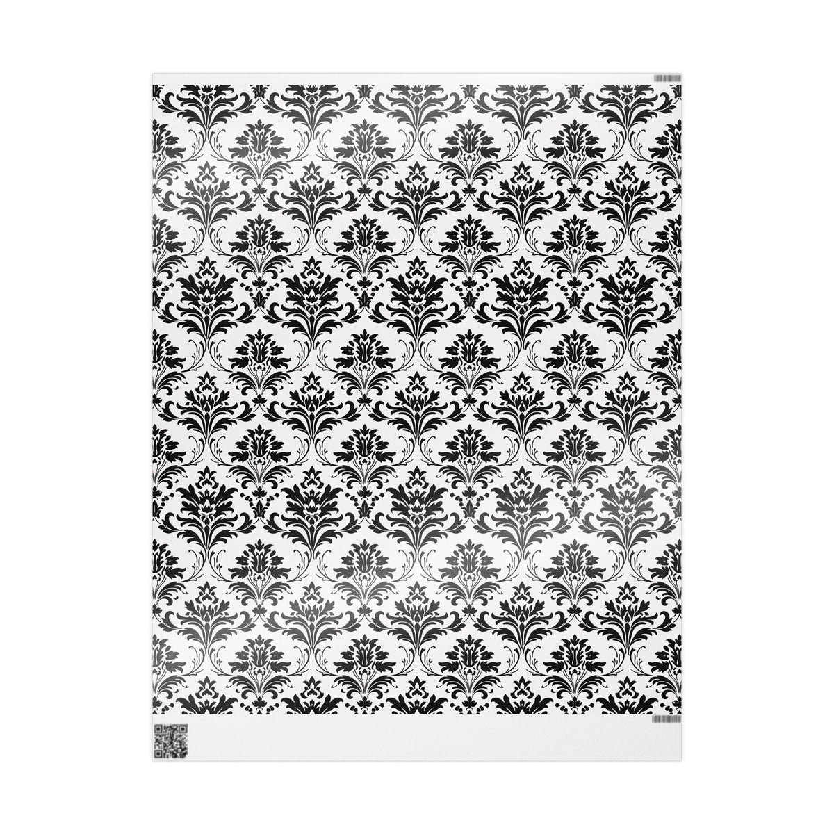 Black White Damask Wrapping Paper, Classic Gift Wrap