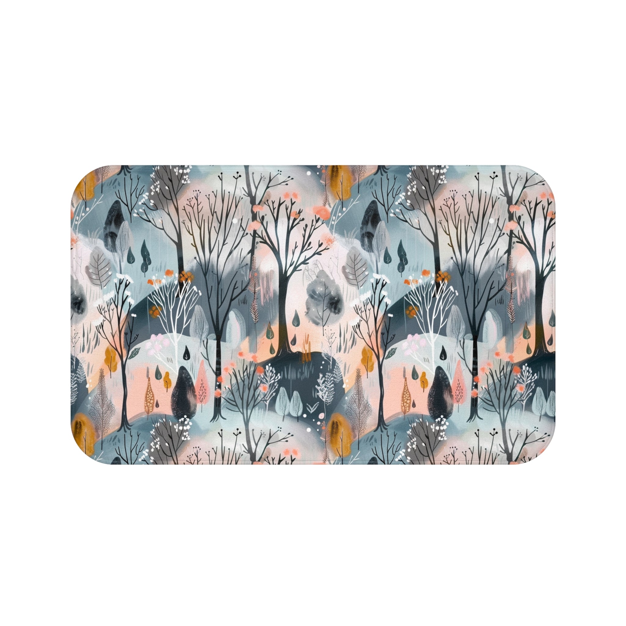 Colorful Bath, Kitchen Mat | Abstract Forest