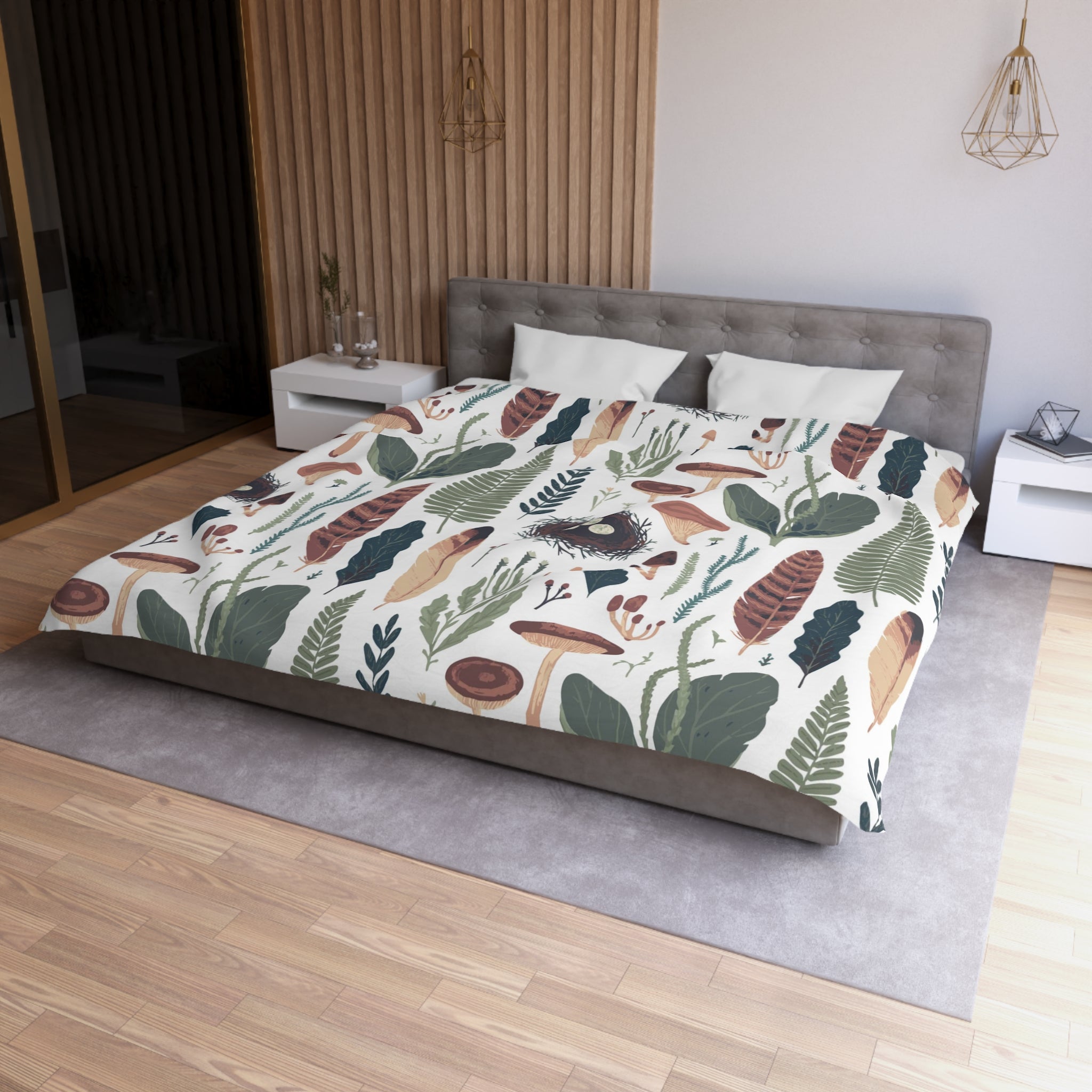 Floral Duvet, Pillow Cover | Sage Green Forest Bedroom Decor