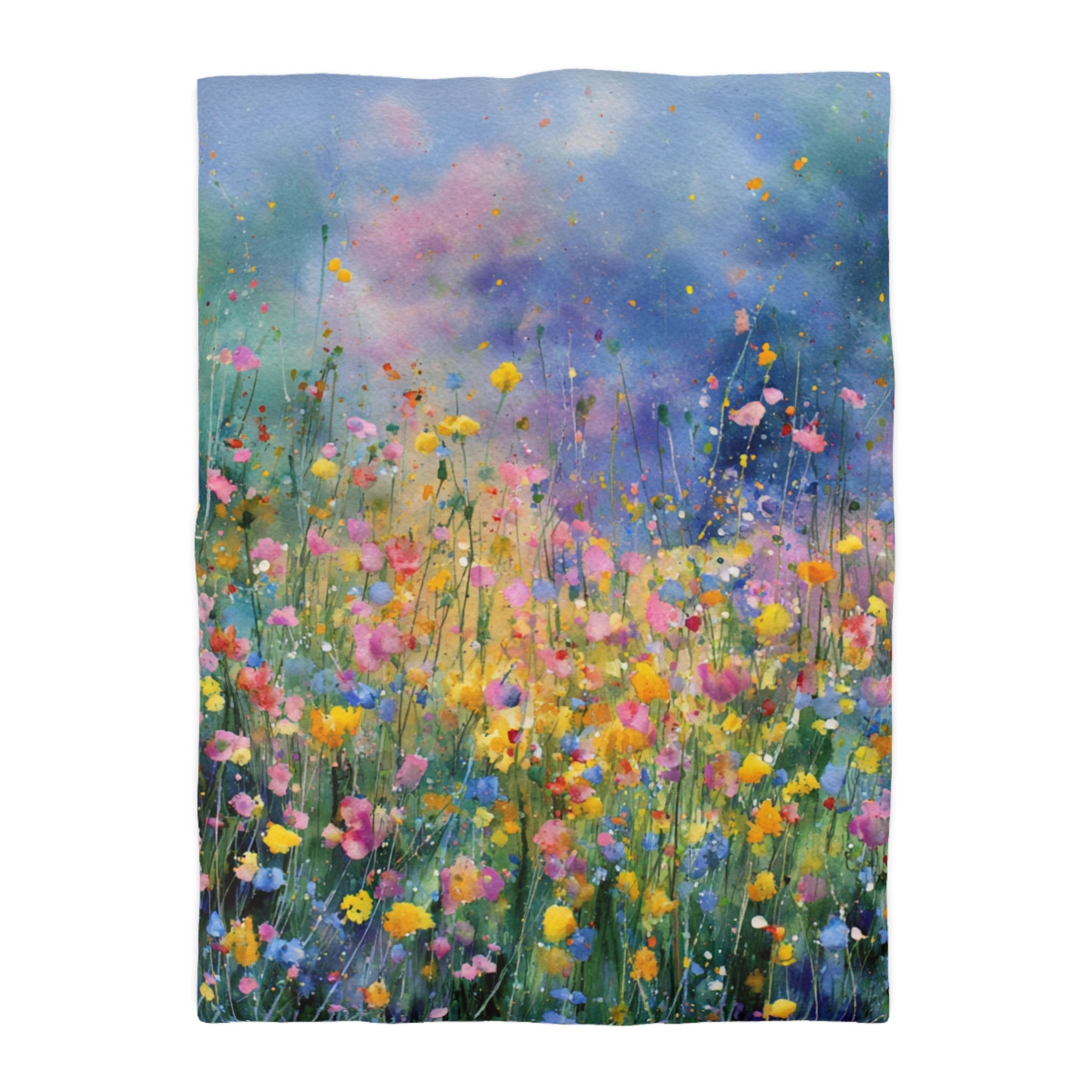 Floral Duvet, Pillow Cover | Blue Yellow Bedroom Decor