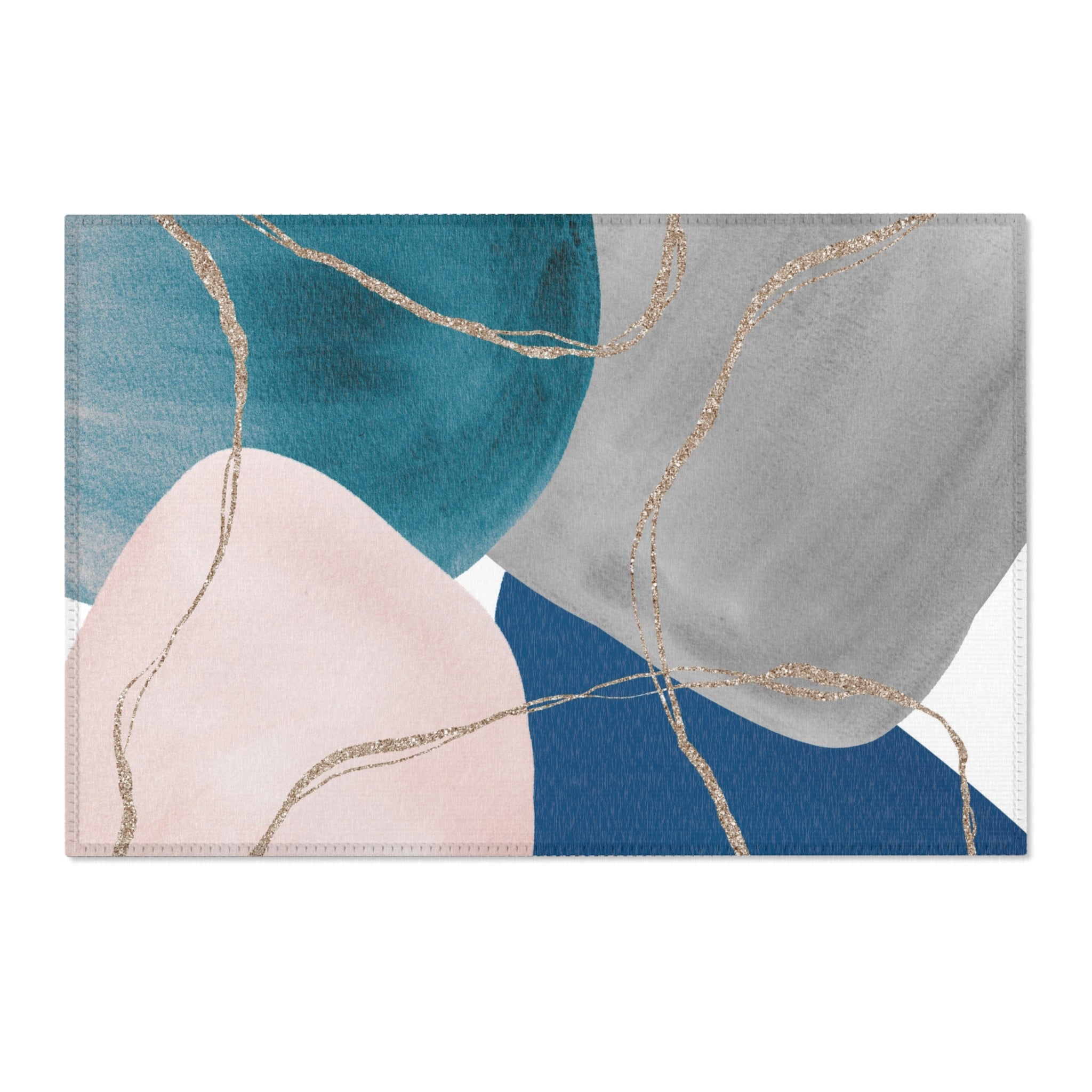 Abstract Area Rug | Grey Blue Pink Watercolor Artsy Rug