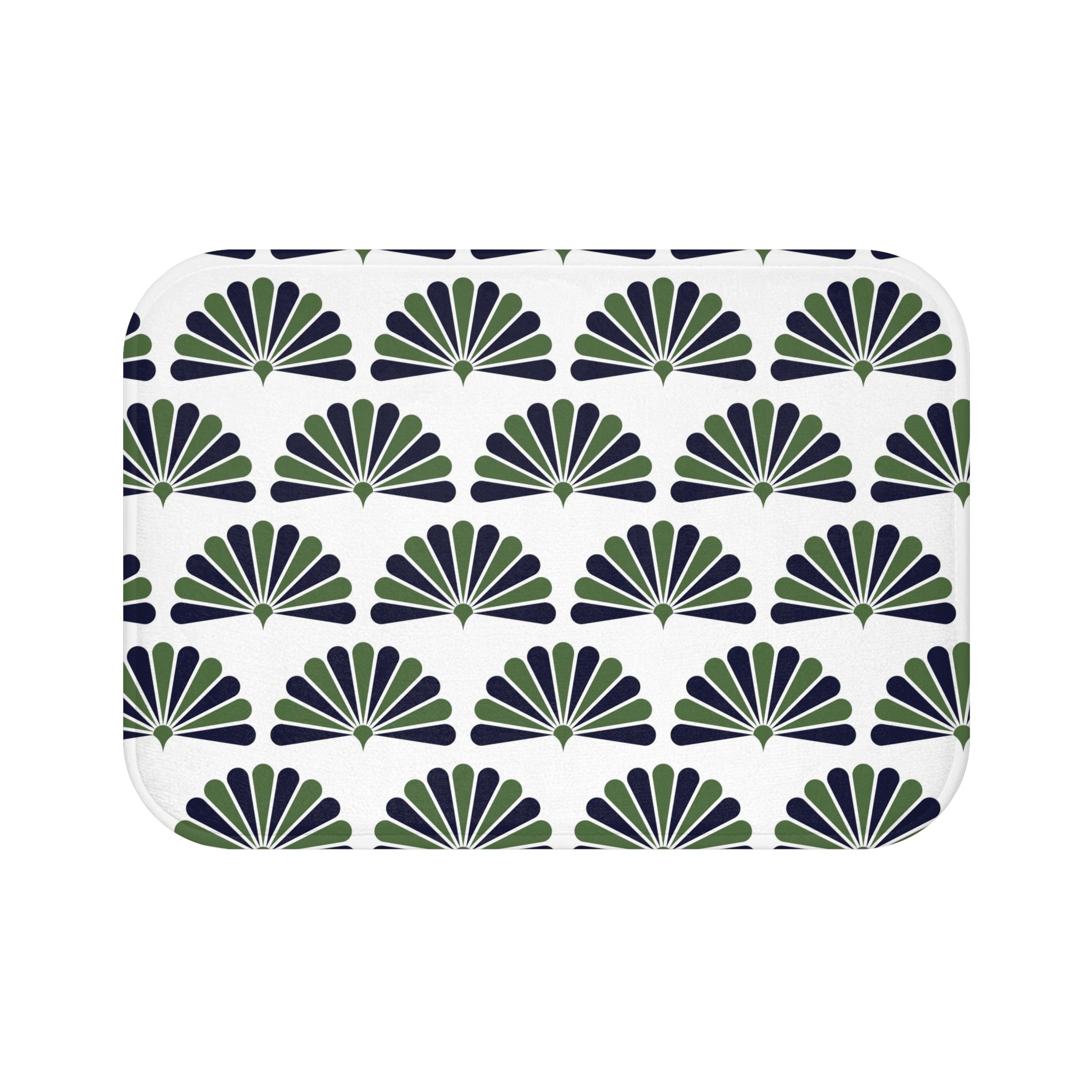 Art Deco Nouveau Bath Mat | Green Blue White Kitchen Mat