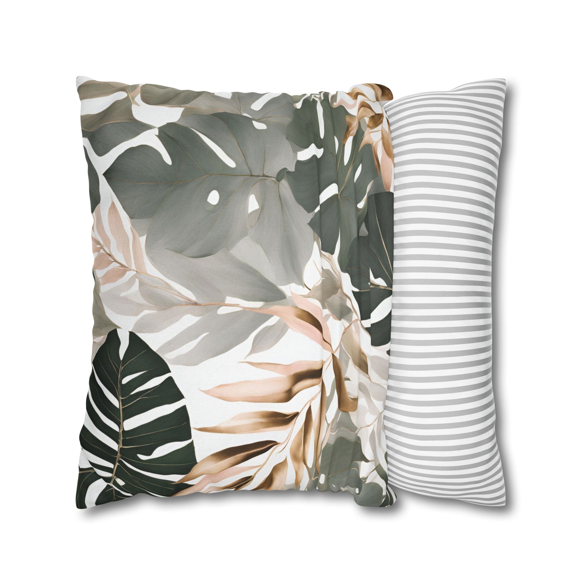 Abstract Pillow Cover | Jungle Sage Green Leaves Pillowcase