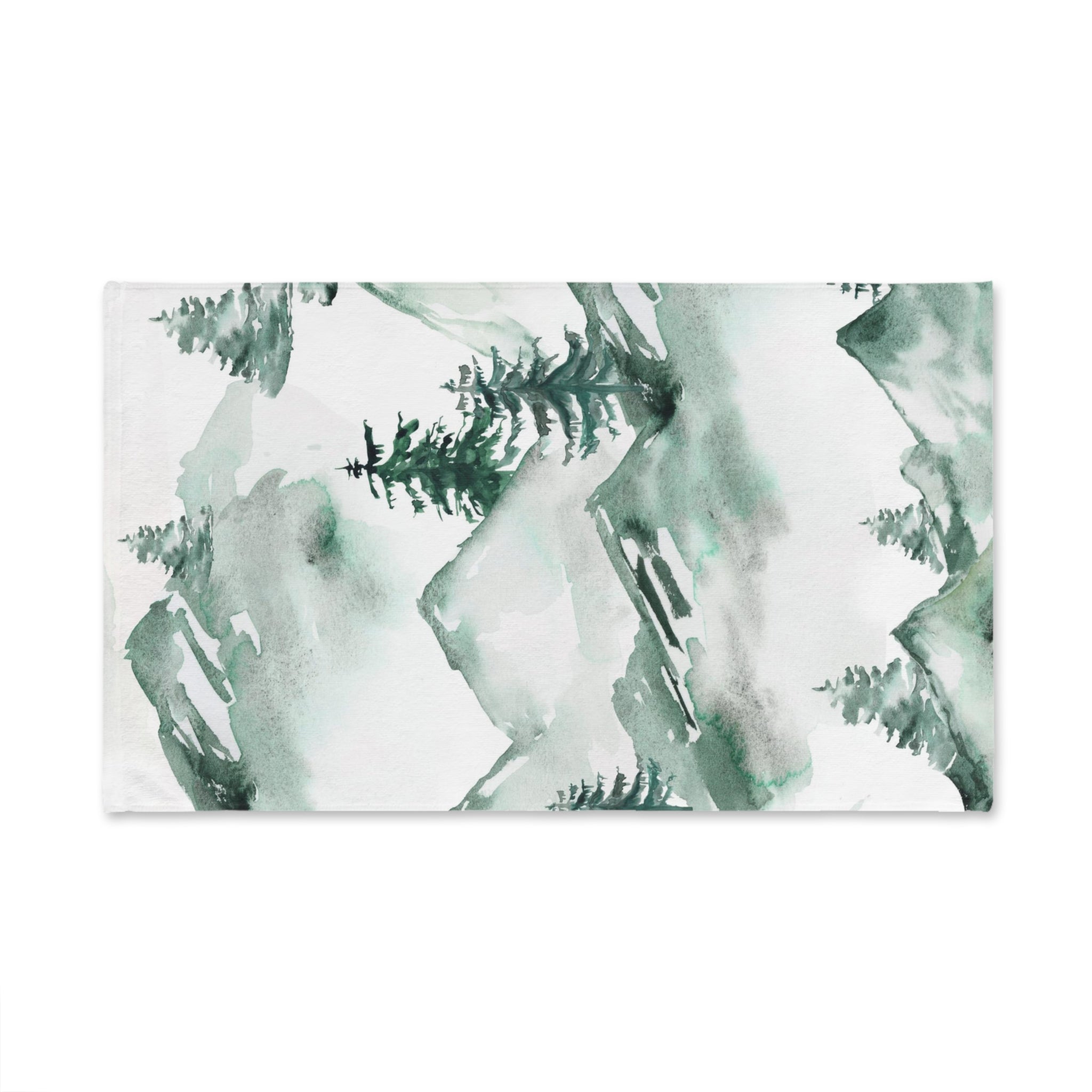 Floral Boho Kitchen, Bath Hand Towel | White Sage Green Leaves