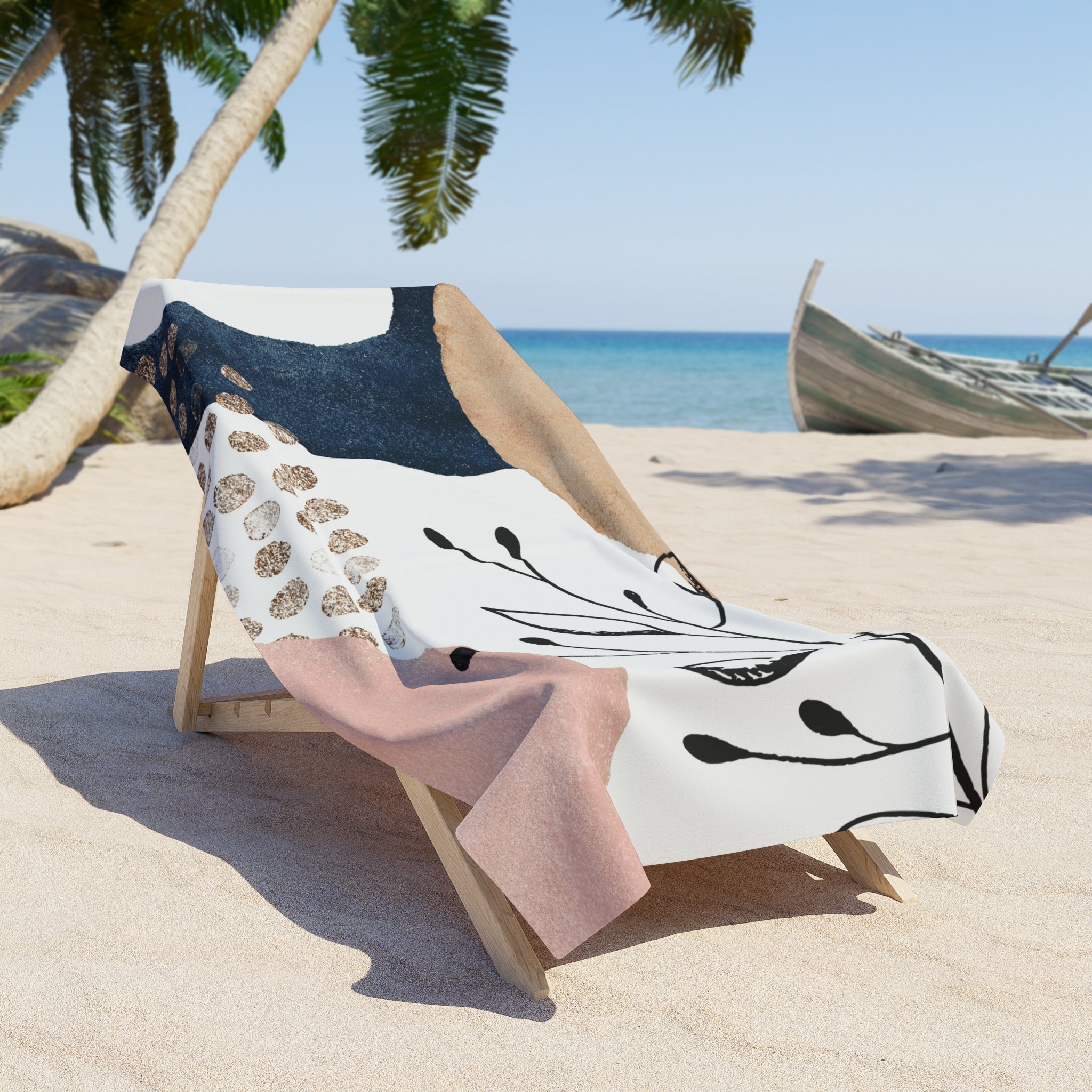 Bath, Beach Towel | Blush Pink, White, Black Beige, Navy blue