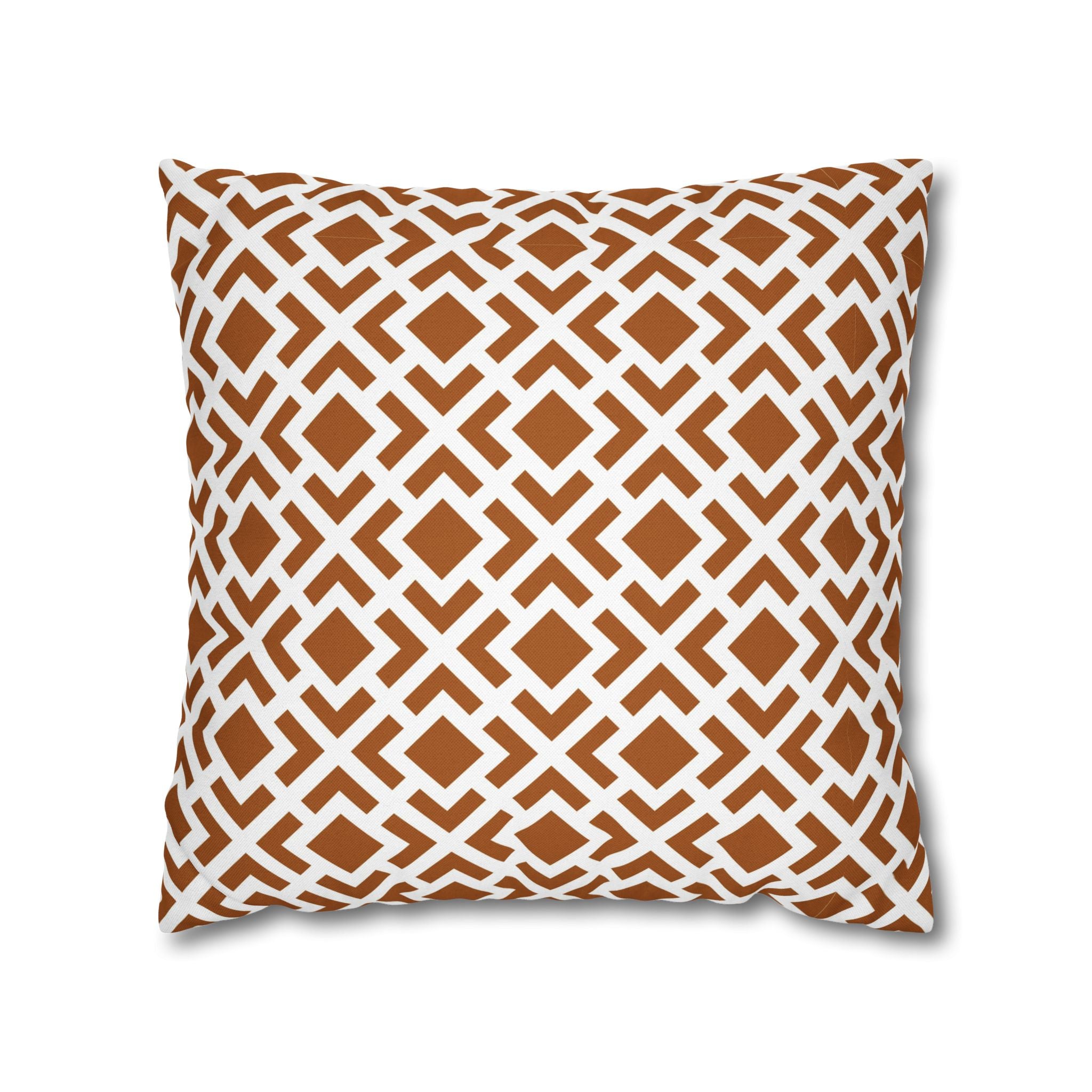 Geometric Pillow Cover | Brown White Pillowcase