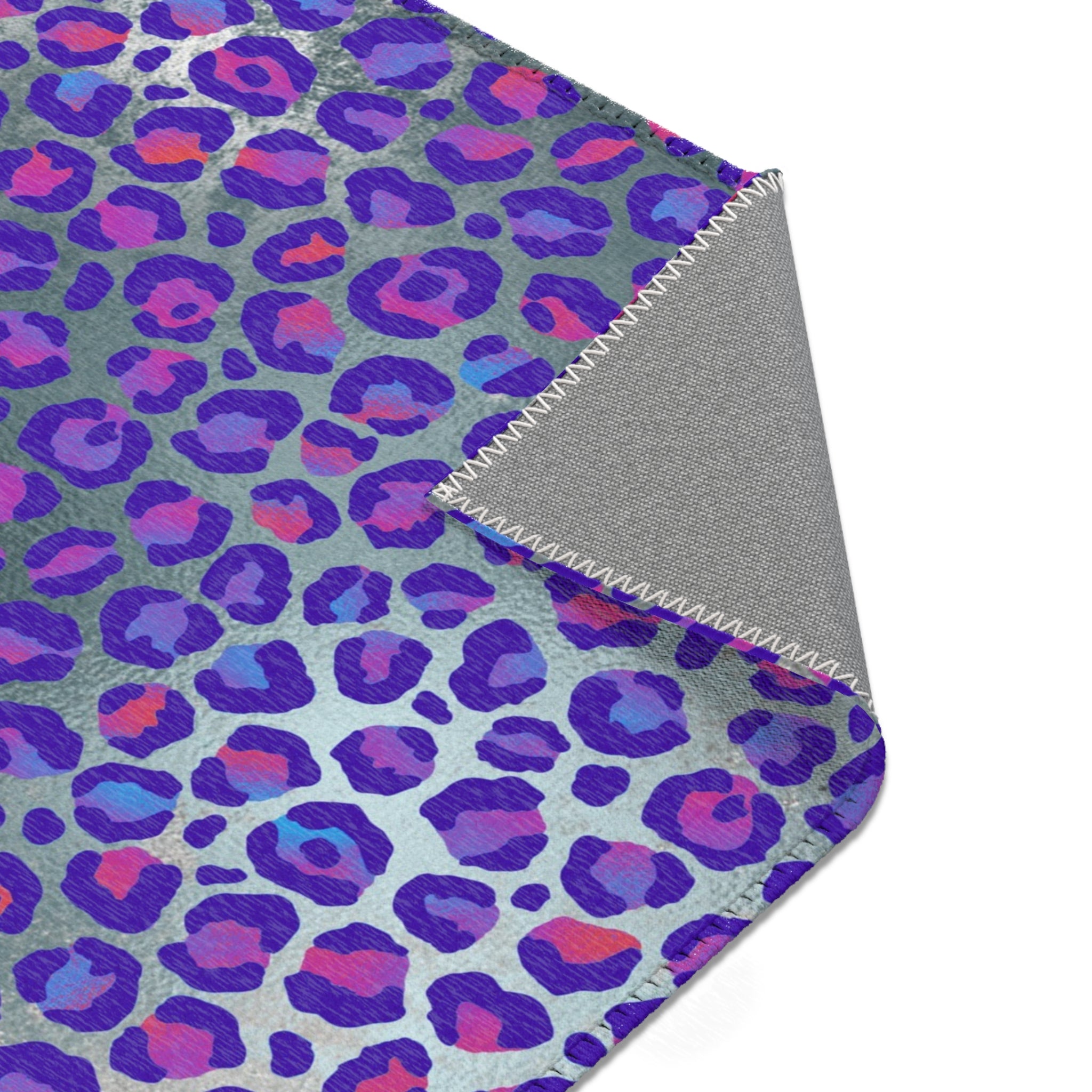 Colorful Large Area Rug | Purple Pink Blue Animal Print