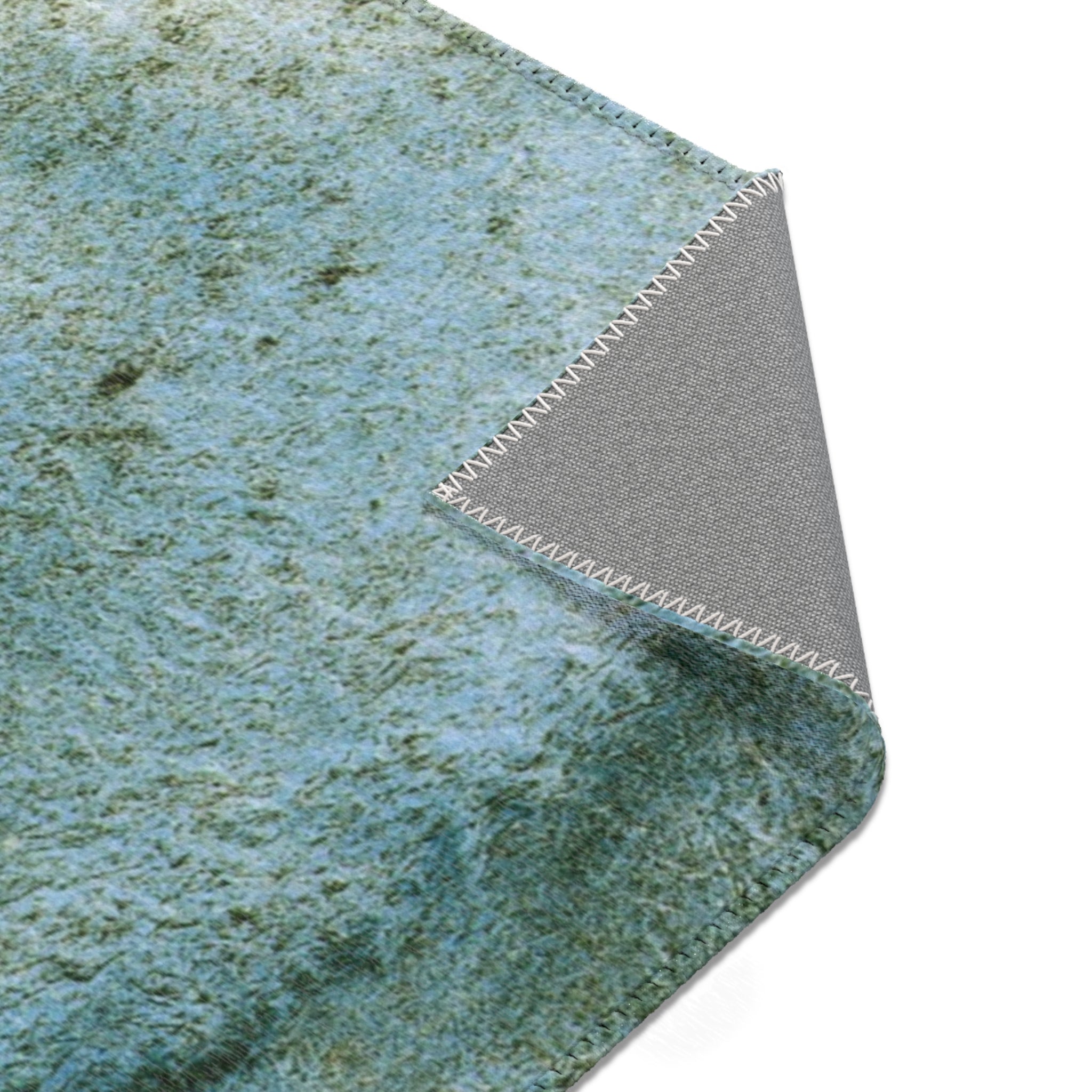Abstract Large Area Rug | Modern Rug, Pale Forest Teal Blue