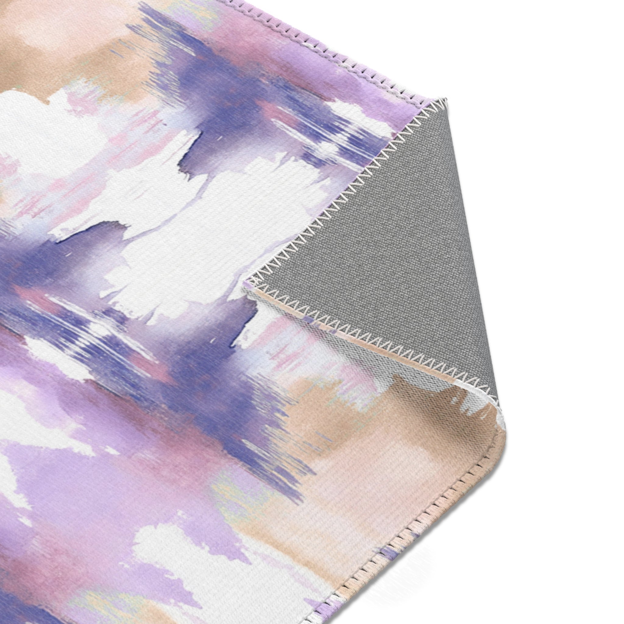 Abstract Large Area Rug | Modern Purple Blue Beige Watercolor Rug