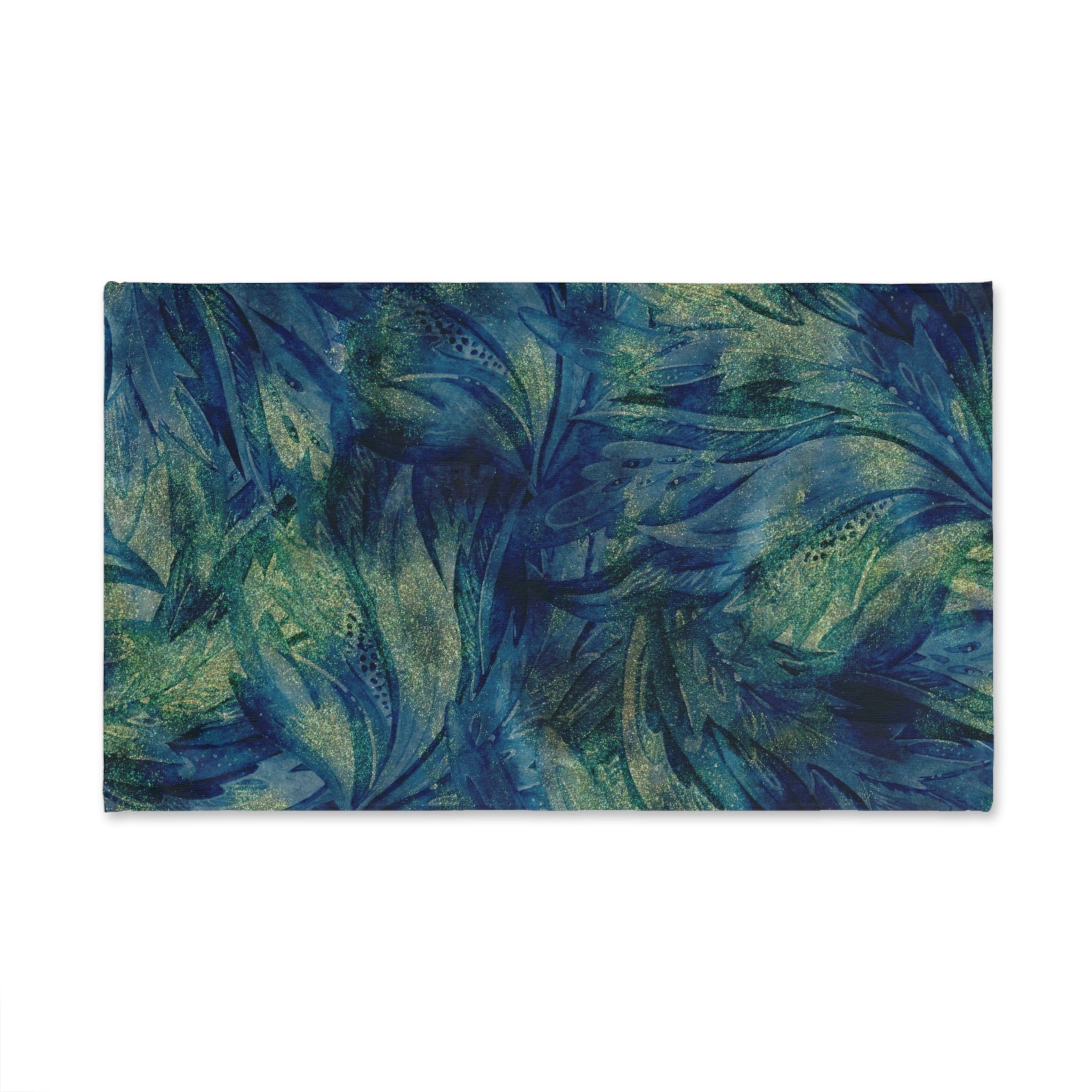 Boho Kitchen, Bath Hand Towel | Peacock Navy Blue, Green