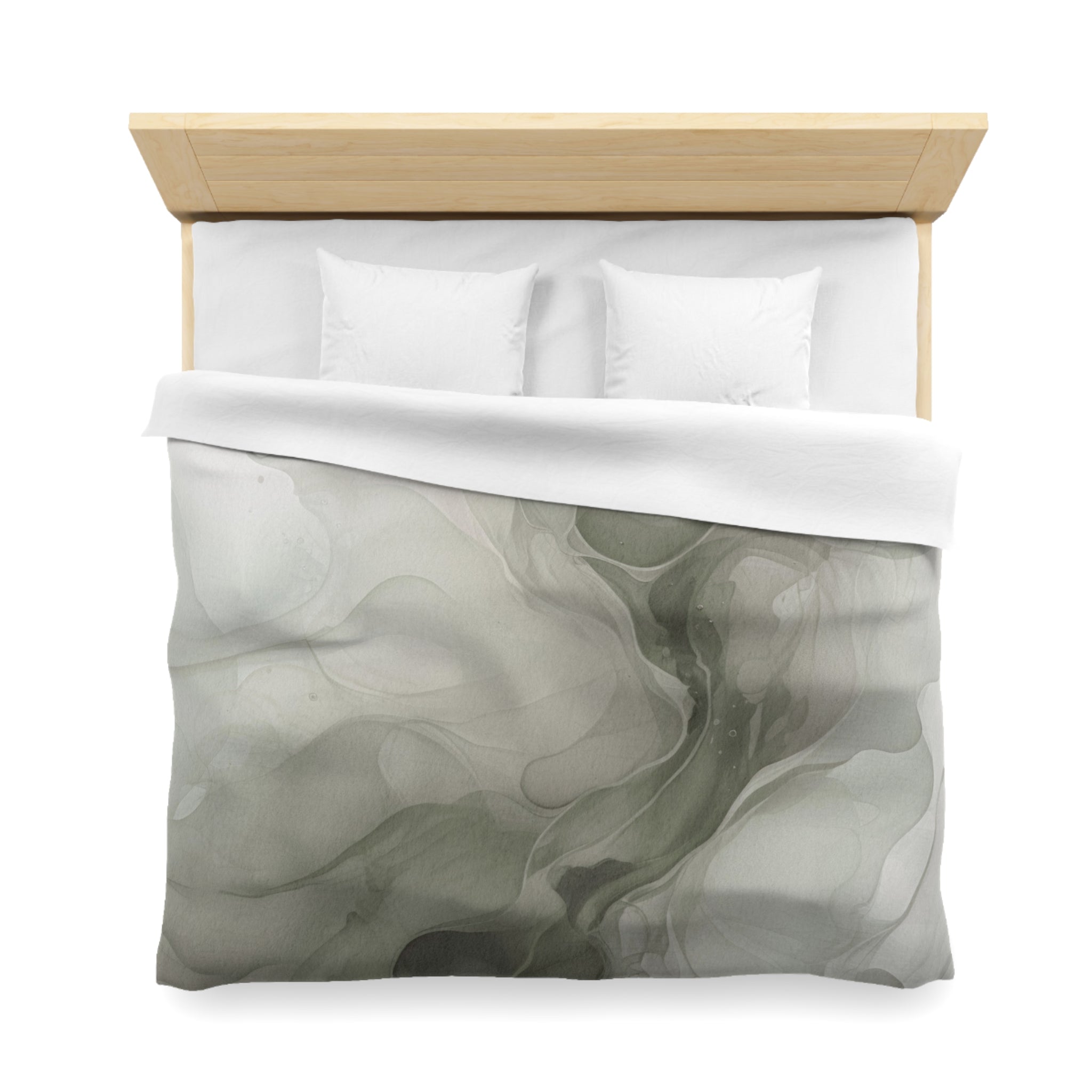 Abstract Watercolor Duvet, Pillow Cover | Sage Green Ombre Bedroom Decor