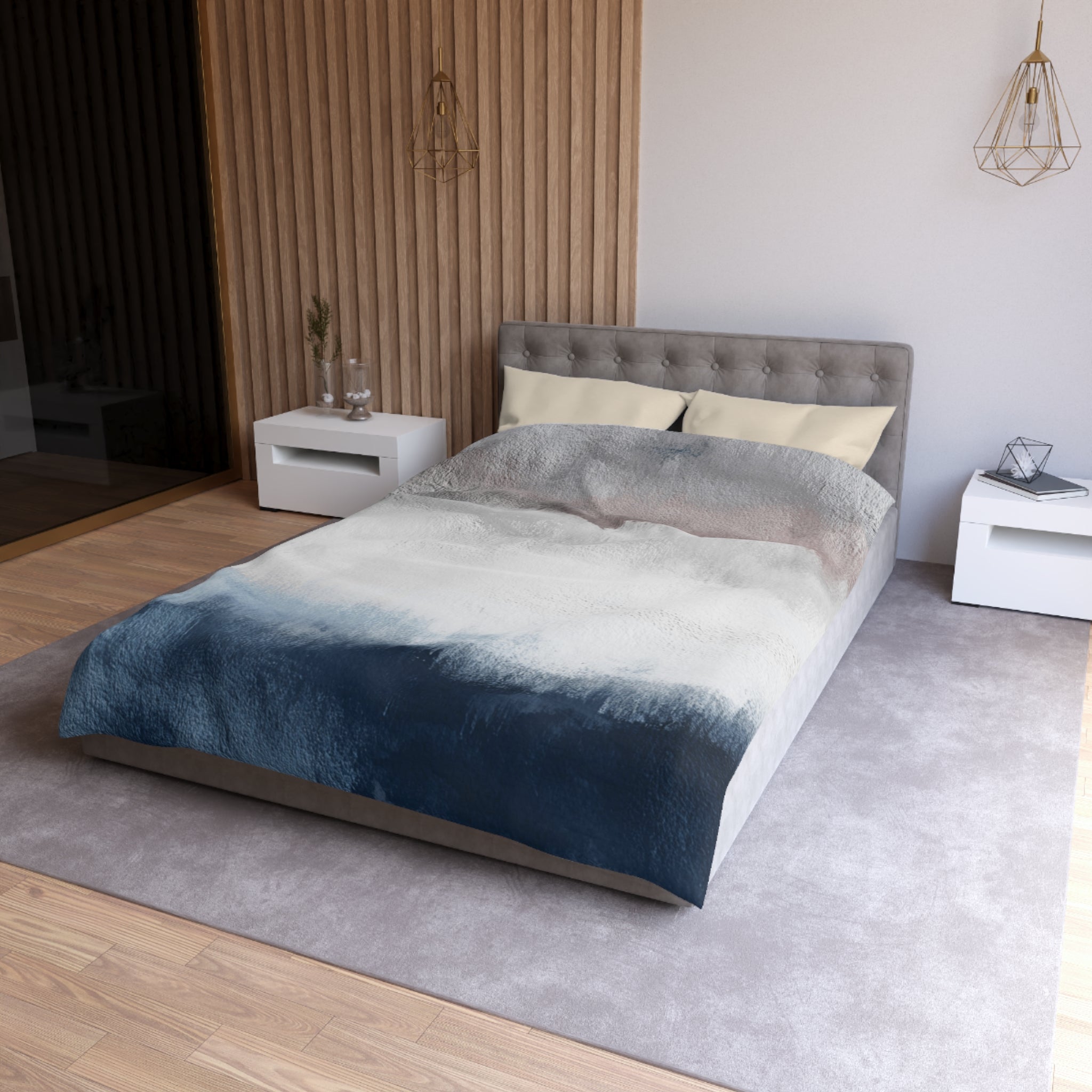Ombre Duvet, Pillow Cover | White Grey Blue Bedroom Decor