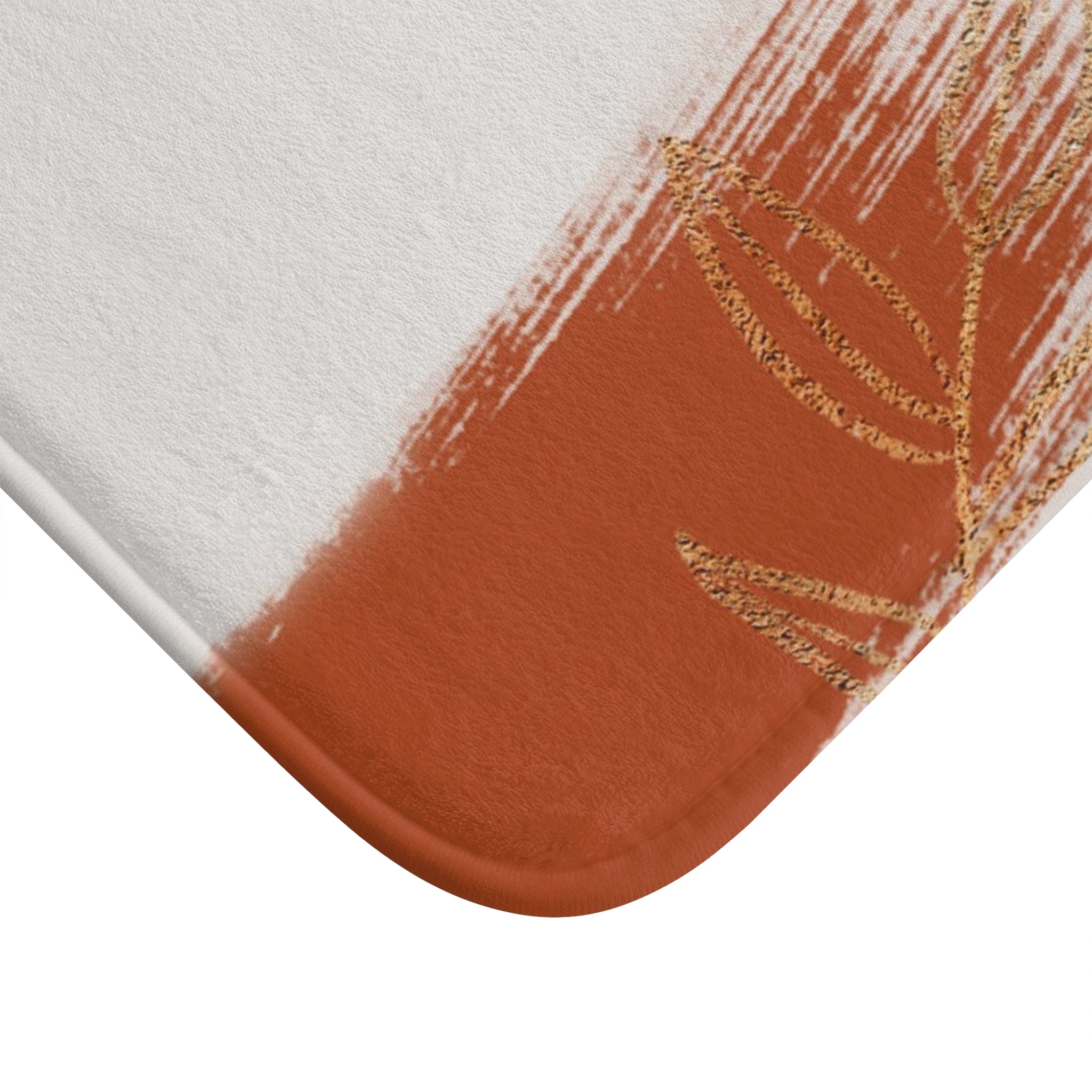 Boho Bath Mat | Mid Century Earthy, Beige Rust Kitchen Mat