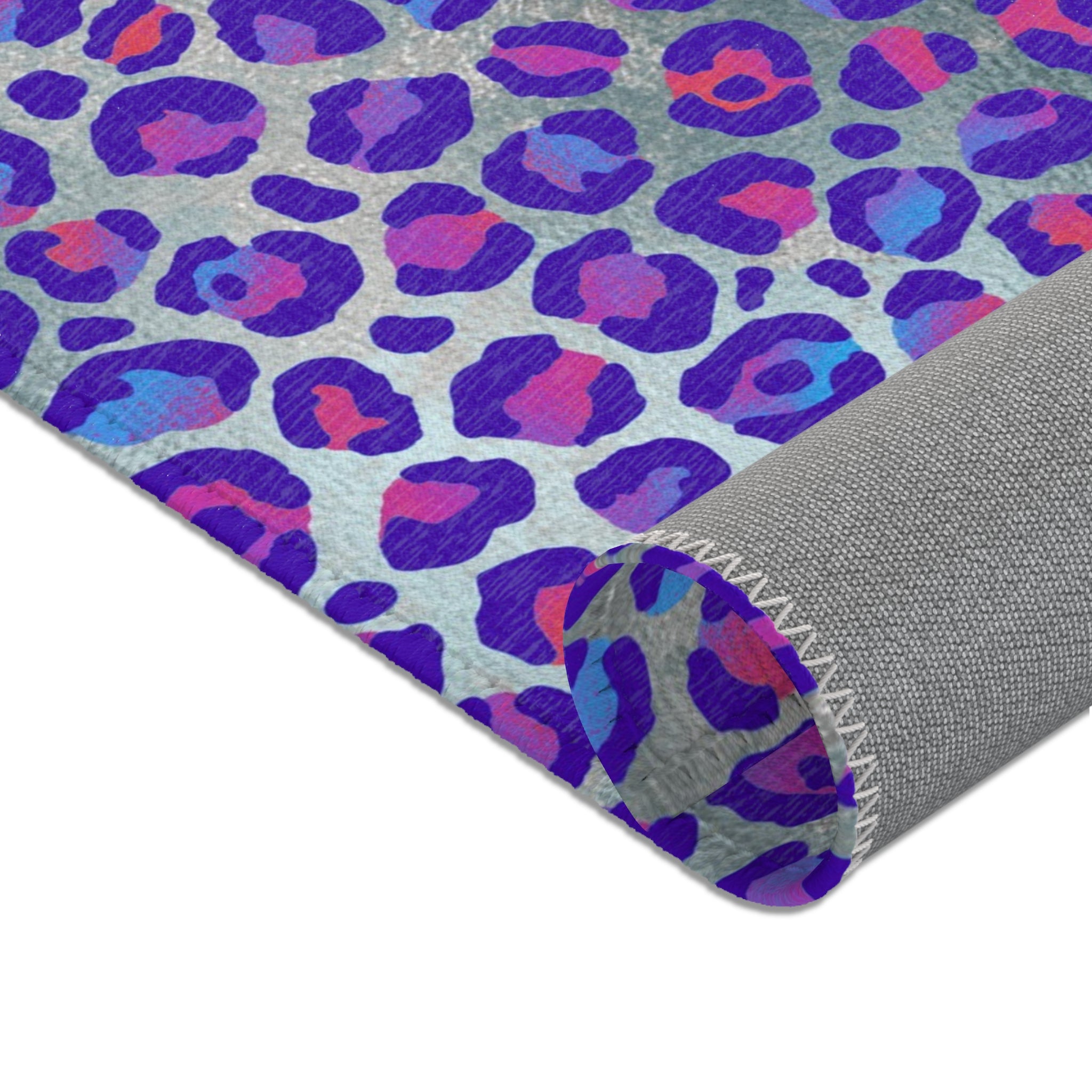Colorful Large Area Rug | Purple Pink Blue Animal Print